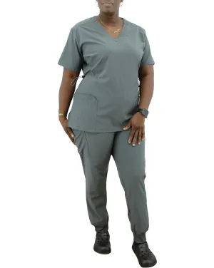 1386PEWTER, Scrubaid, 2pc Jogger Pants Scrub Set-Pewter (S-2XL)