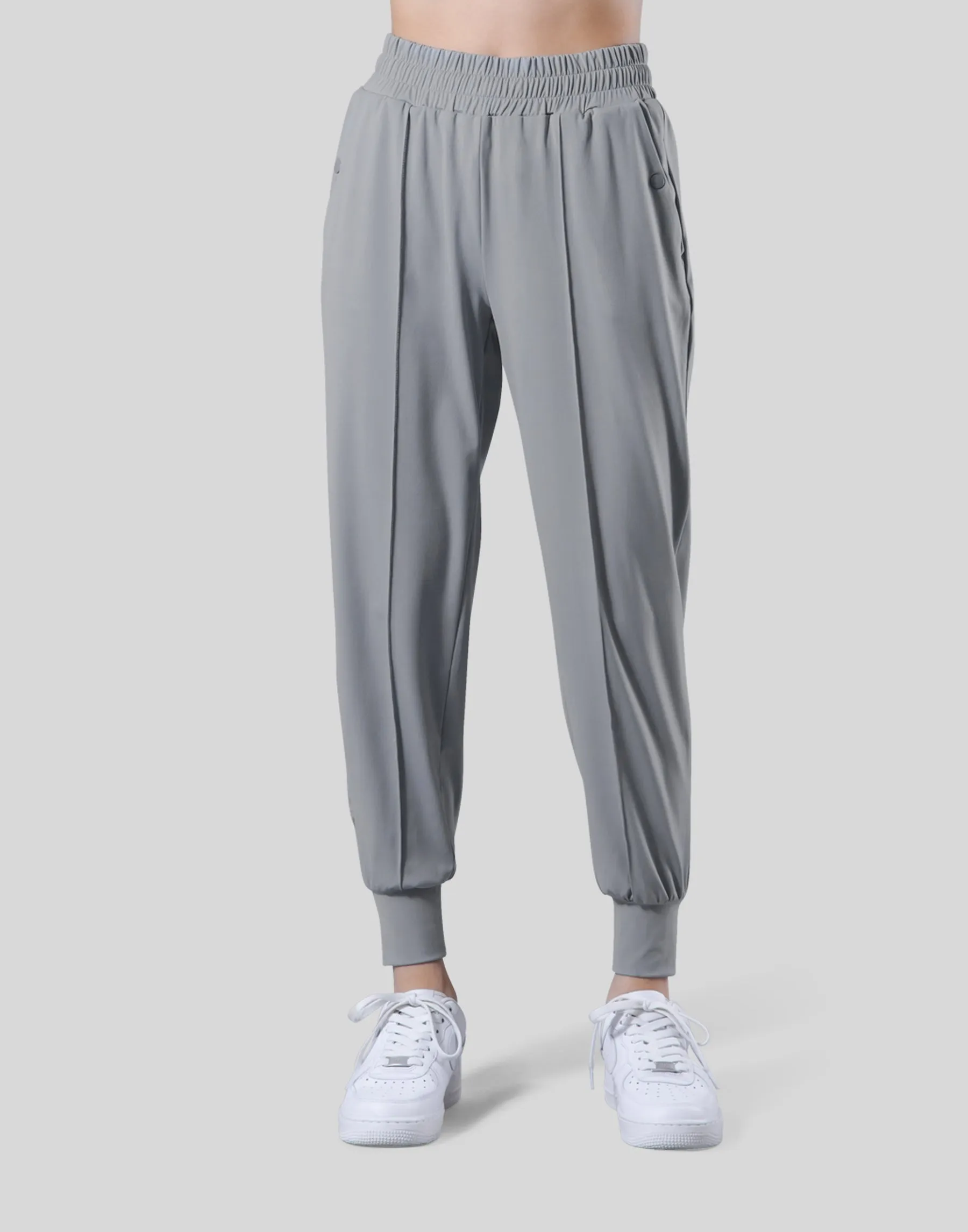 2Way Stretch Pleats Pants - Grey