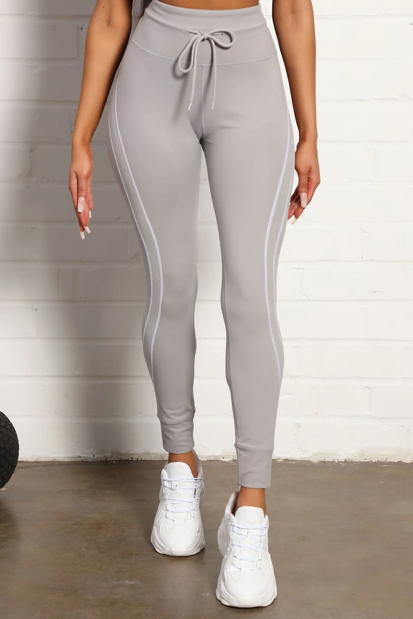 All You Got Active Contrast Stitch Super Soft Jogger Legging - Grey