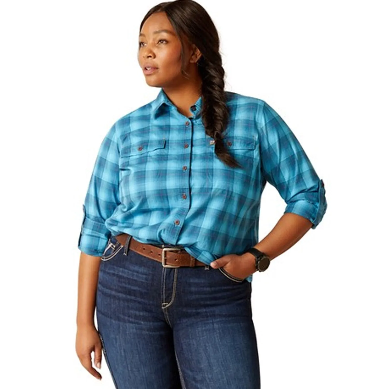 Ariat Women's Rebar Made Tough DuraStretch Button-Down Work Shirt