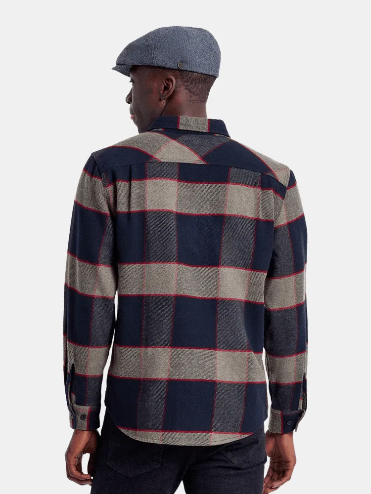 Brixton Bowery LW L/S X Flannel - Heather Grey / Charcoal