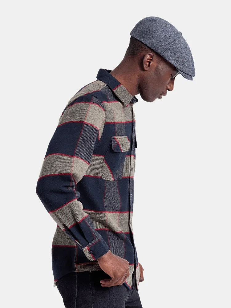 Brixton Bowery LW L/S X Flannel - Heather Grey / Charcoal