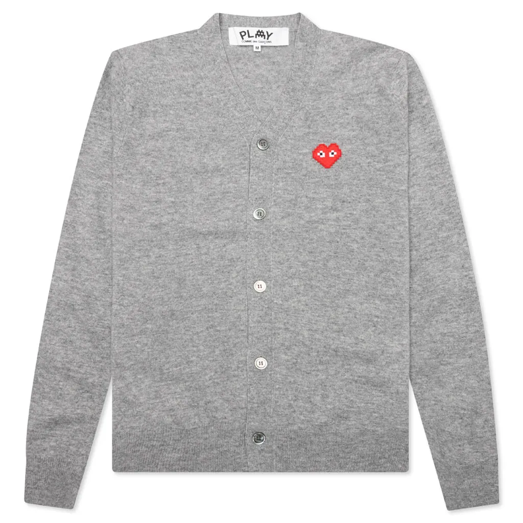 Comme des Garcons PLAY x the Artist Invader Cardigan - Top Grey