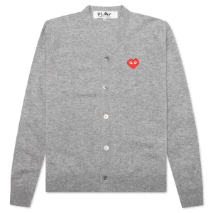 Comme des Garcons PLAY x the Artist Invader Cardigan - Top Grey