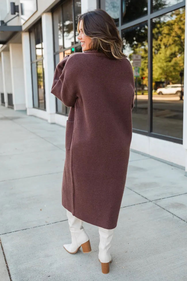 Go Where You Choose Chocolate Long Cardigan FINAL SALE