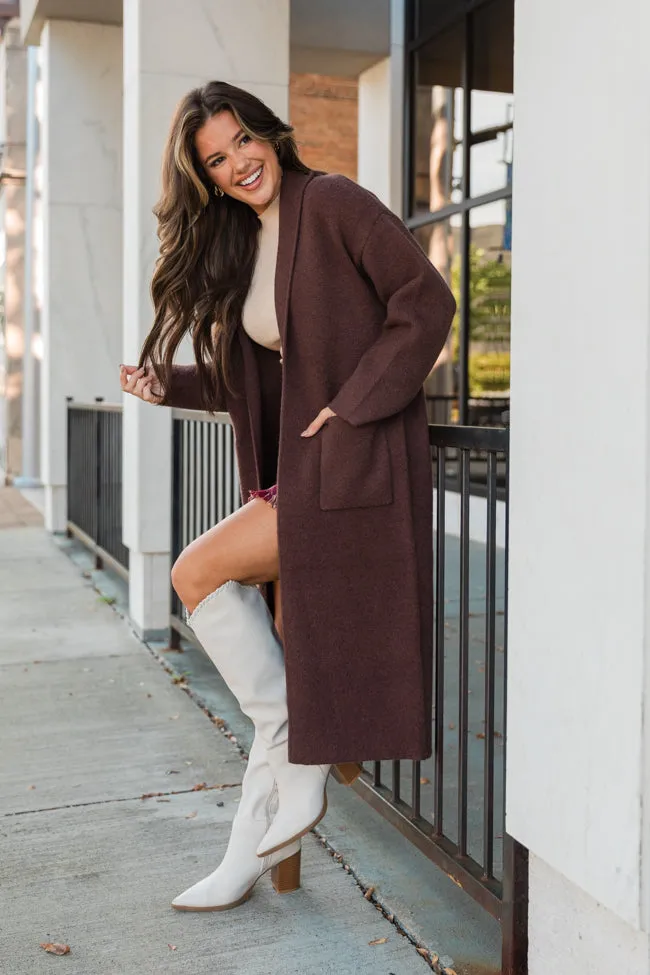 Go Where You Choose Chocolate Long Cardigan FINAL SALE