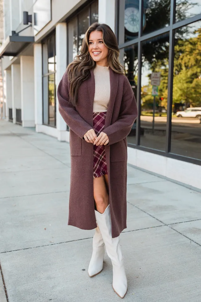 Go Where You Choose Chocolate Long Cardigan FINAL SALE