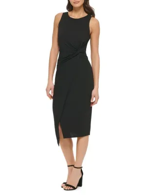 Guess Black Knot Front Bodycon Midi Dress