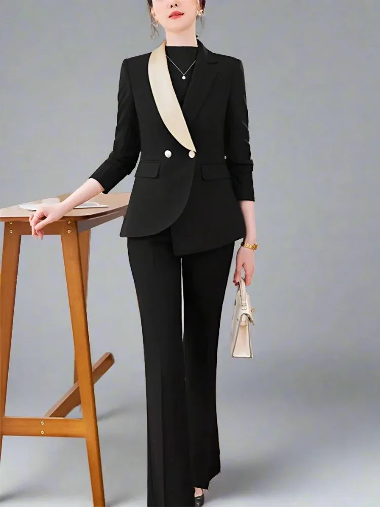 Irregular Classy Blazer Fancy Pantsuit | Dressy Pantsuit |  Modern Blazer Pantsuit | Suit Coat