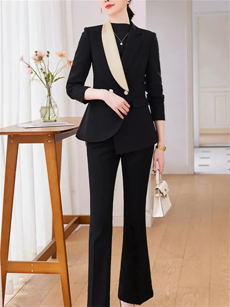 Irregular Classy Blazer Fancy Pantsuit | Dressy Pantsuit |  Modern Blazer Pantsuit | Suit Coat