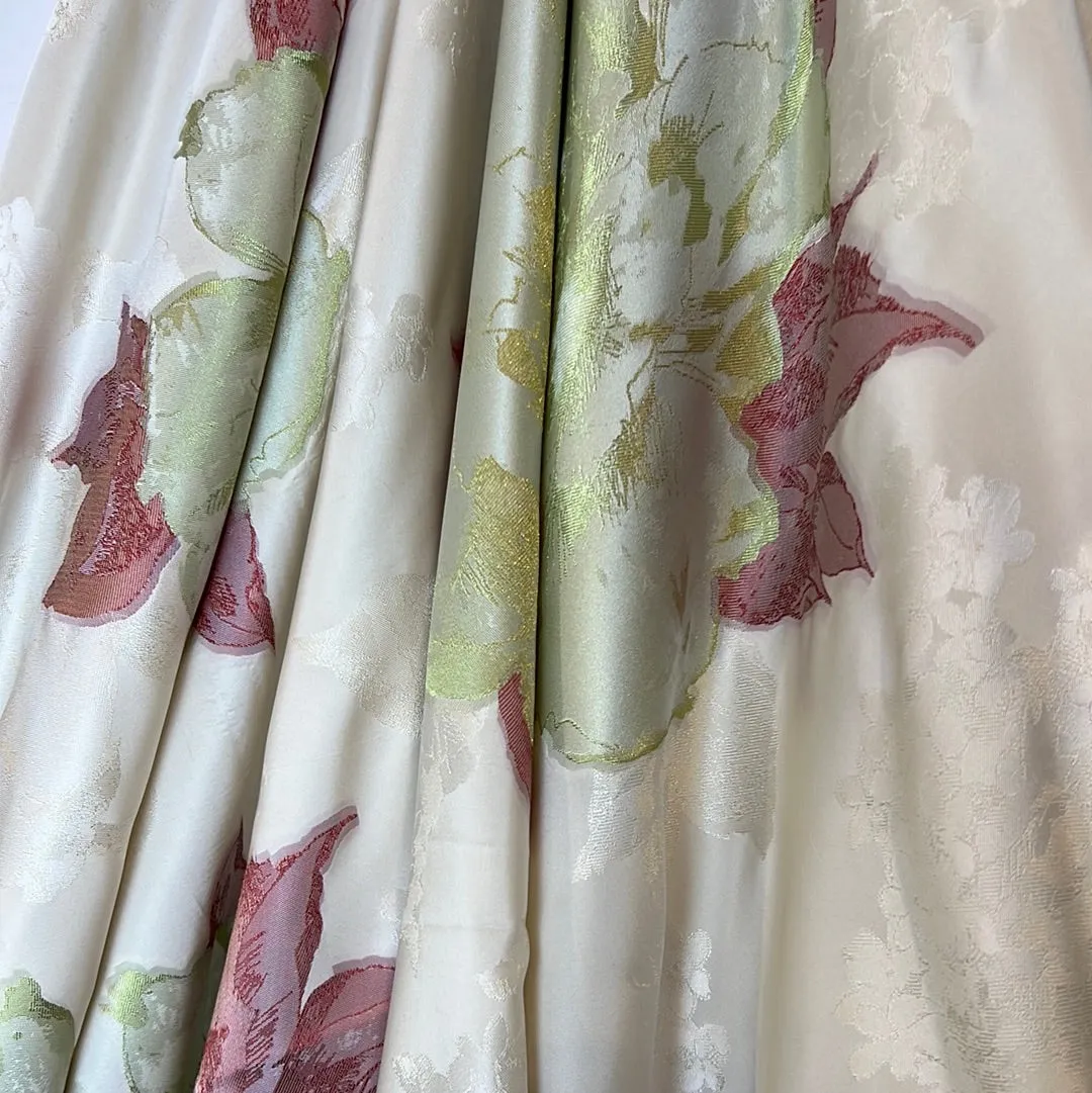 Jacquard Camellias Soft Taffeta