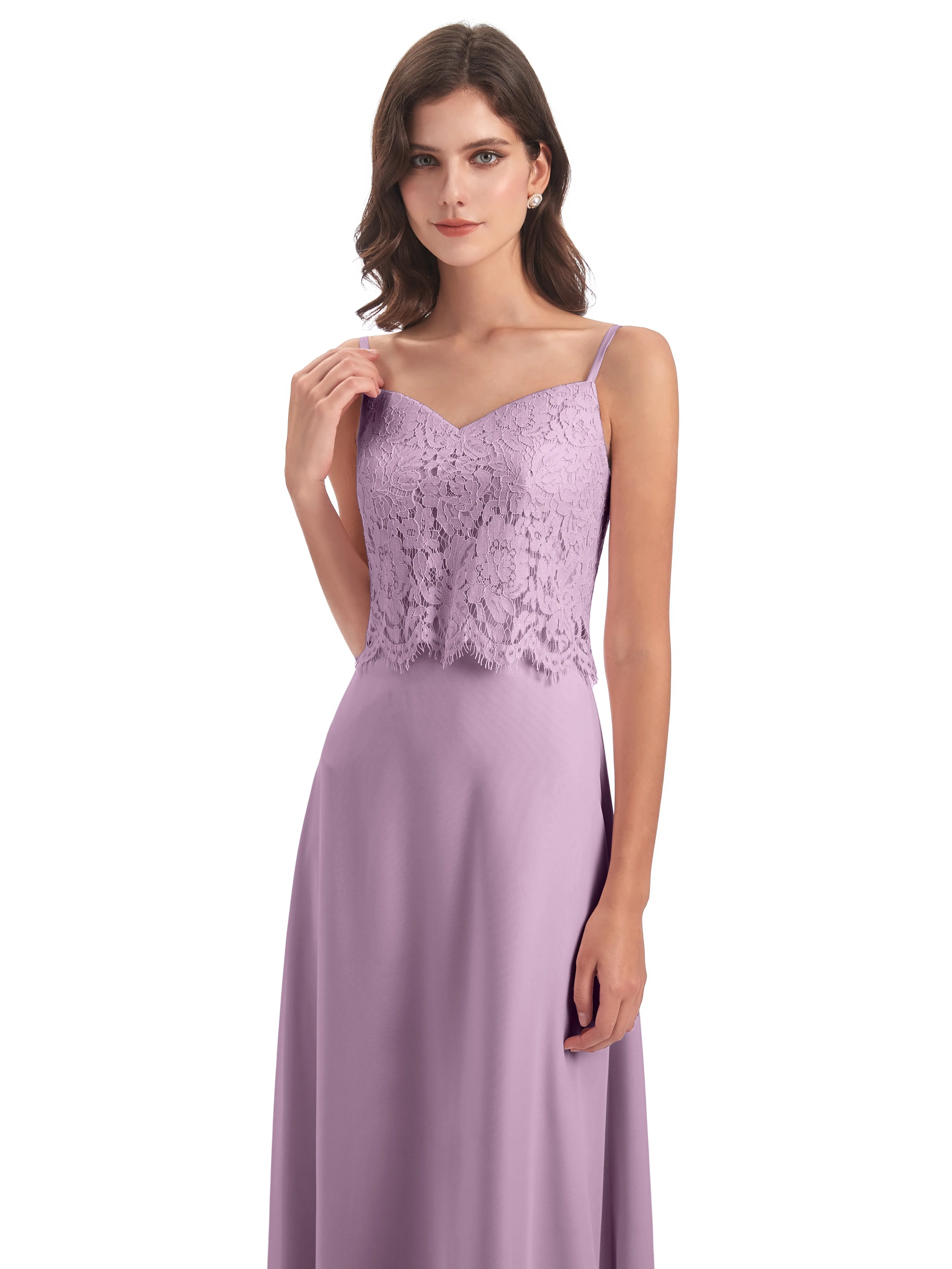 Jessica Elegant Spaghetti Straps Long Bridesmaid Dresses