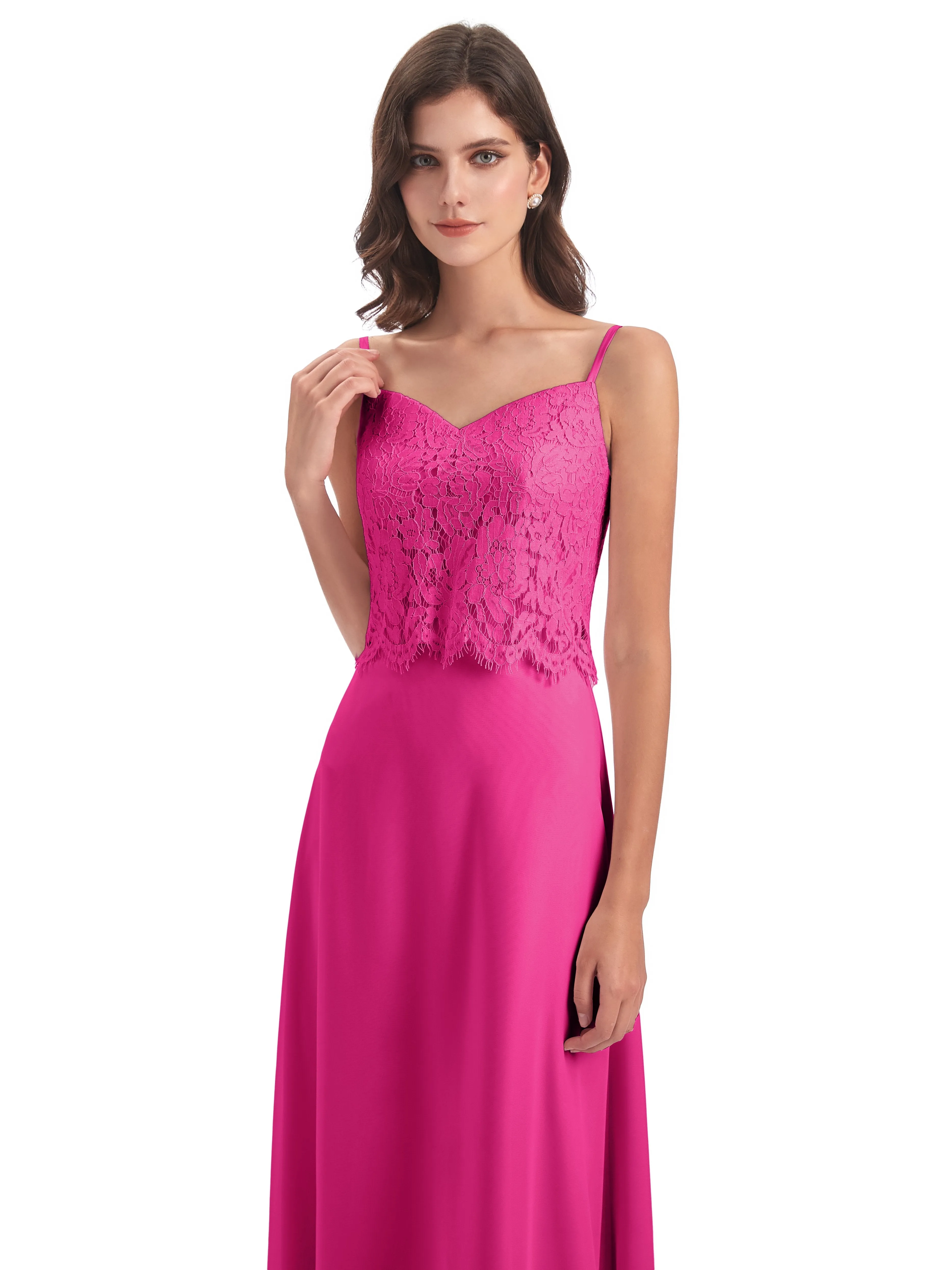 Jessica Elegant Spaghetti Straps Long Bridesmaid Dresses