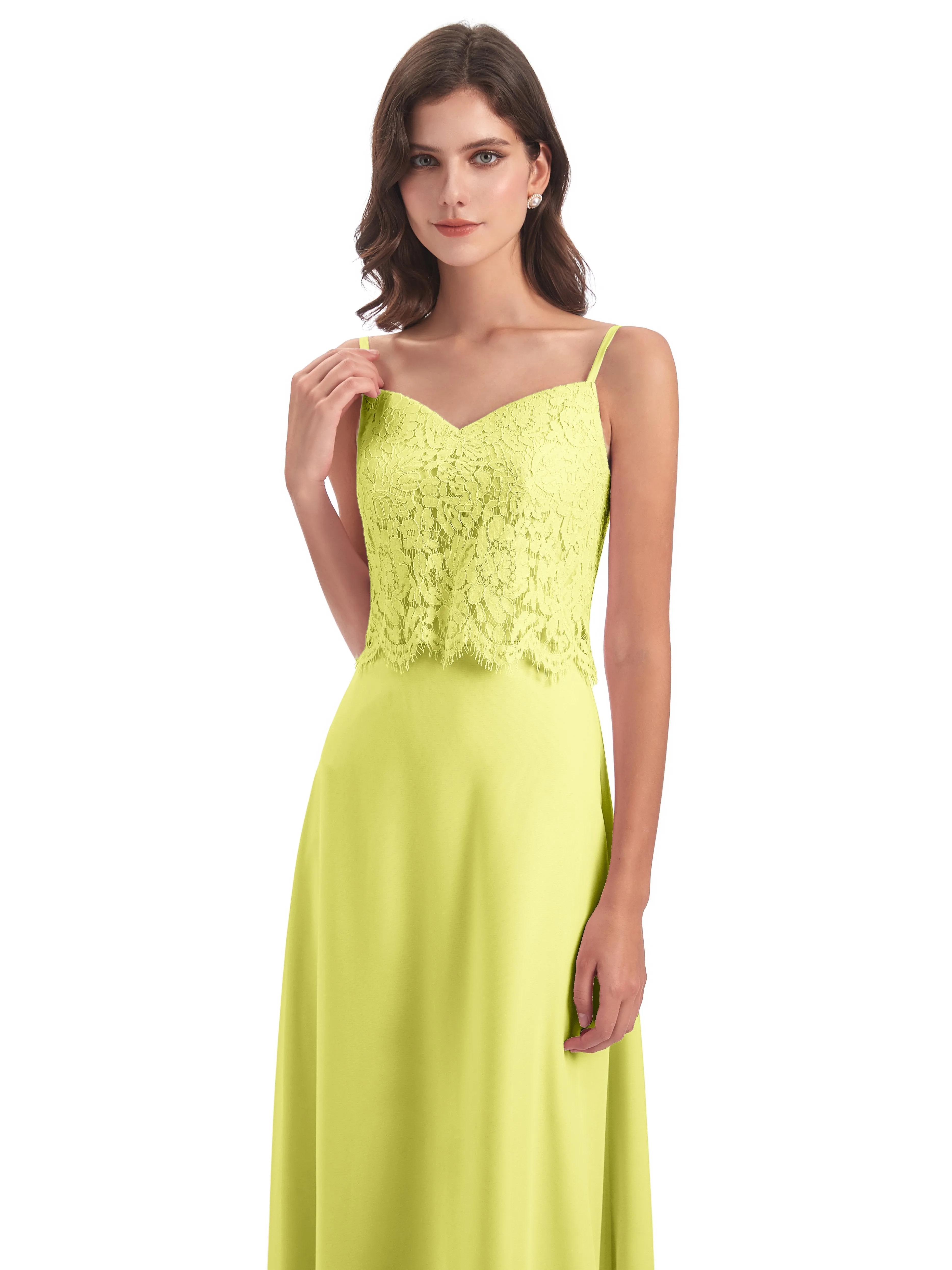 Jessica Elegant Spaghetti Straps Long Bridesmaid Dresses