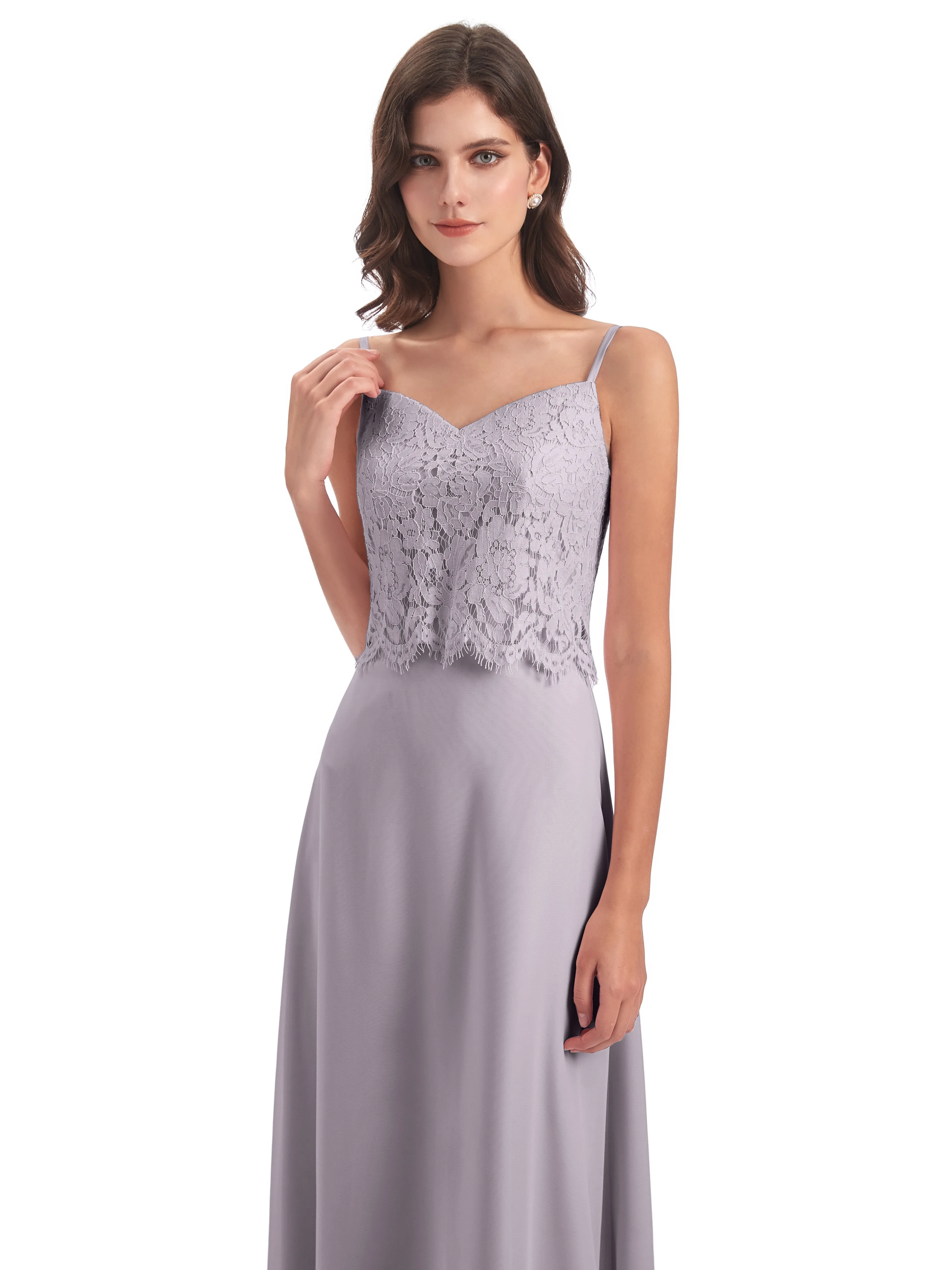 Jessica Elegant Spaghetti Straps Long Bridesmaid Dresses