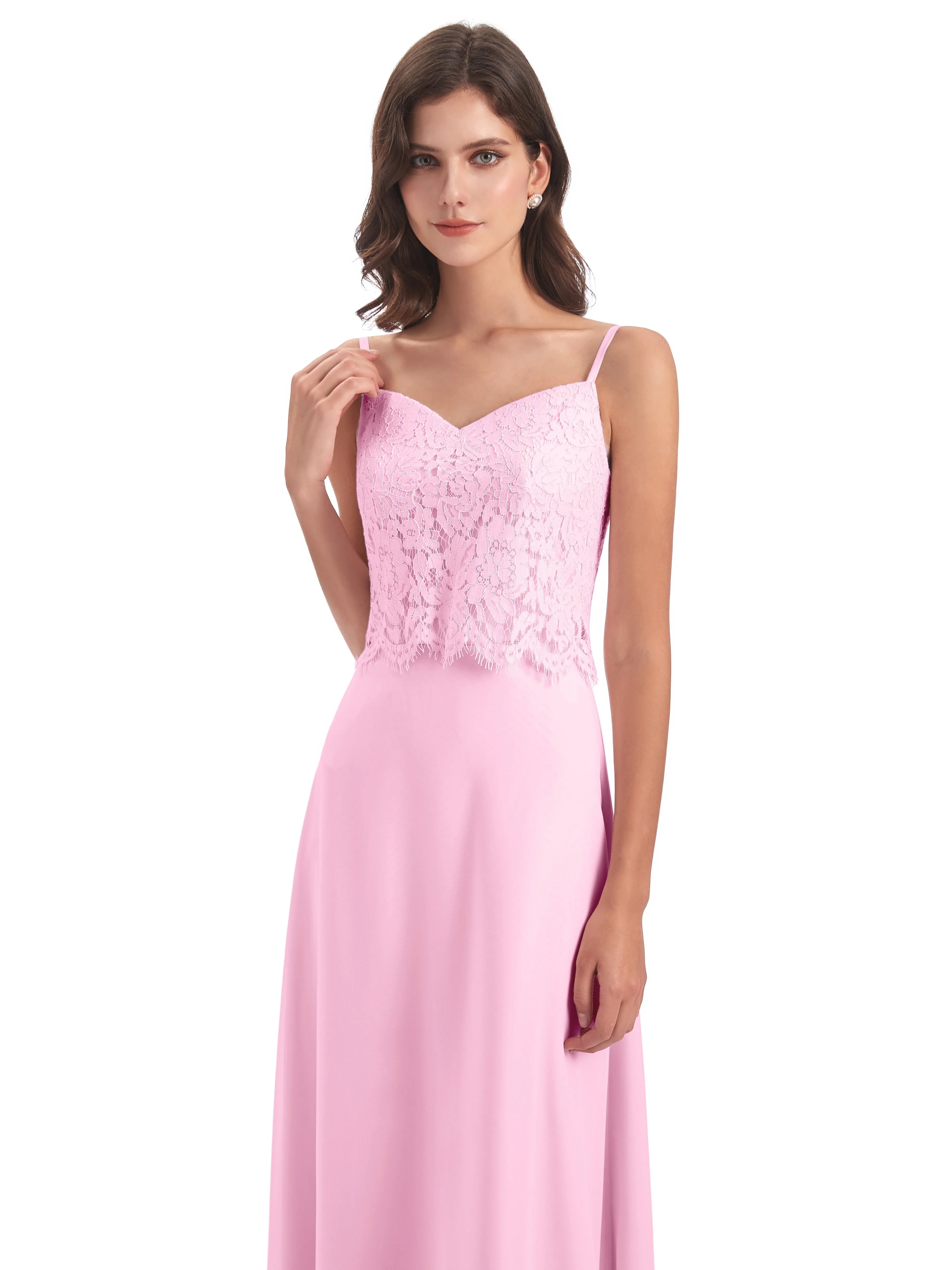 Jessica Elegant Spaghetti Straps Long Bridesmaid Dresses