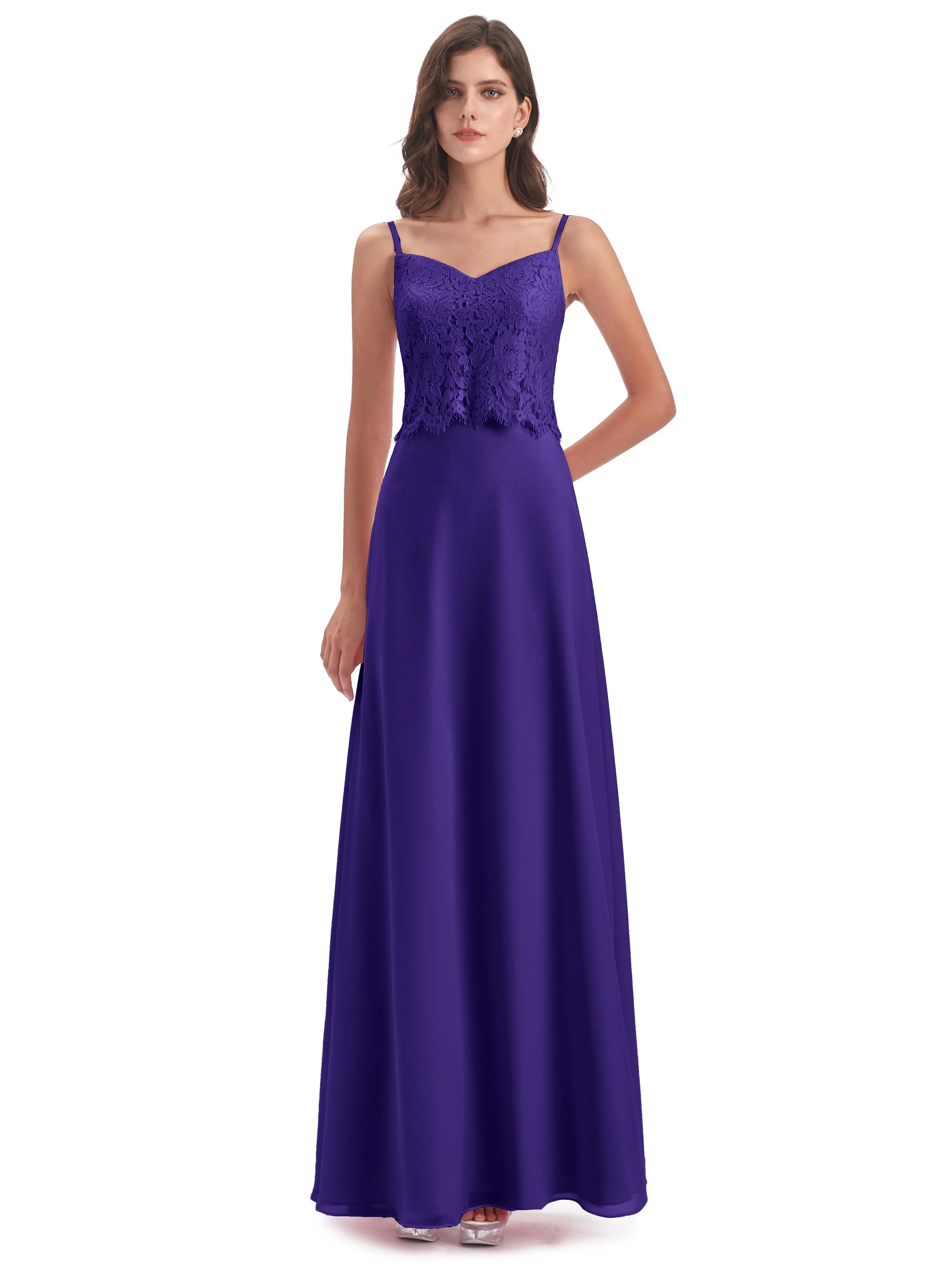 Jessica Elegant Spaghetti Straps Long Bridesmaid Dresses