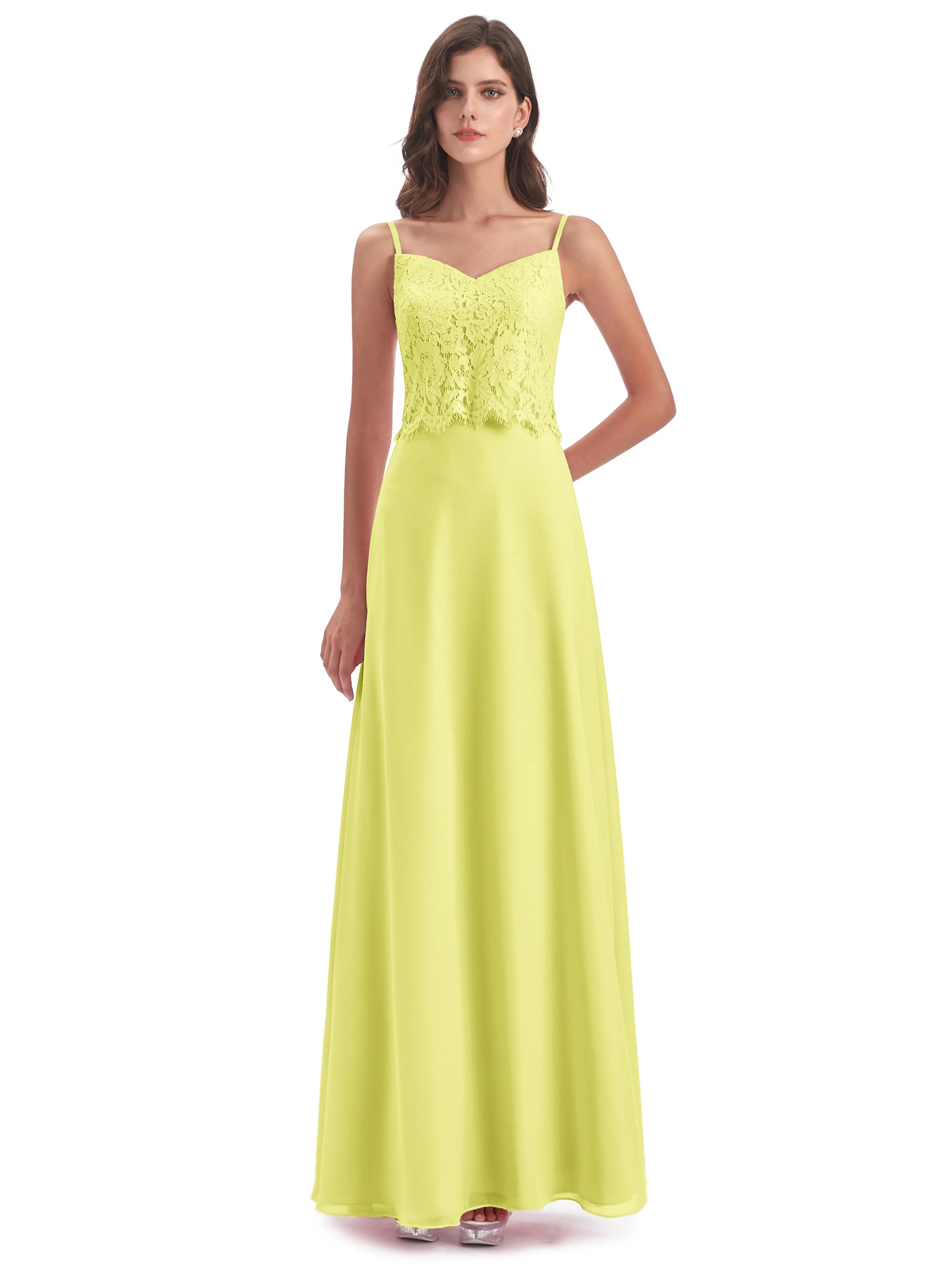 Jessica Elegant Spaghetti Straps Long Bridesmaid Dresses