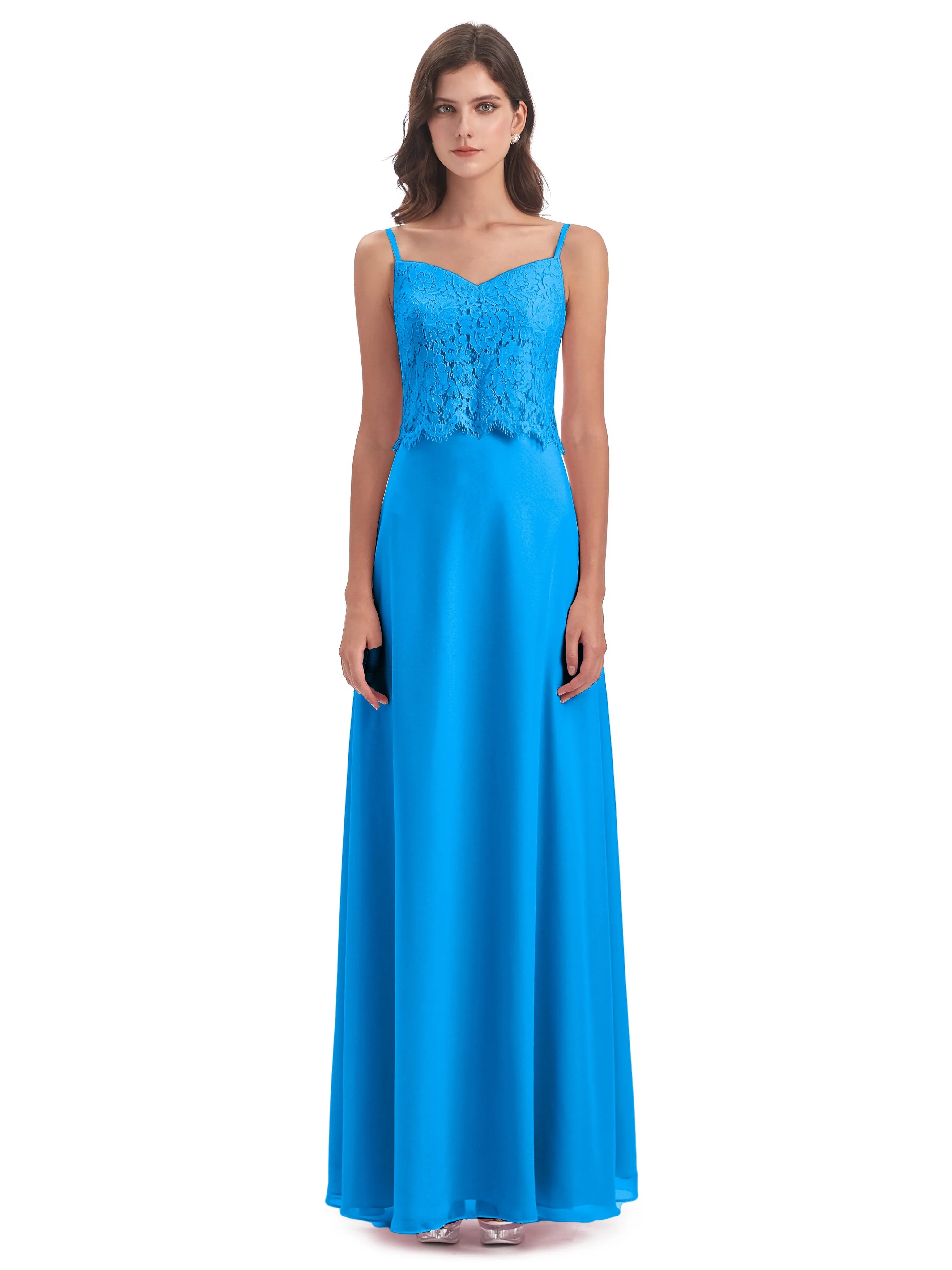 Jessica Elegant Spaghetti Straps Long Bridesmaid Dresses