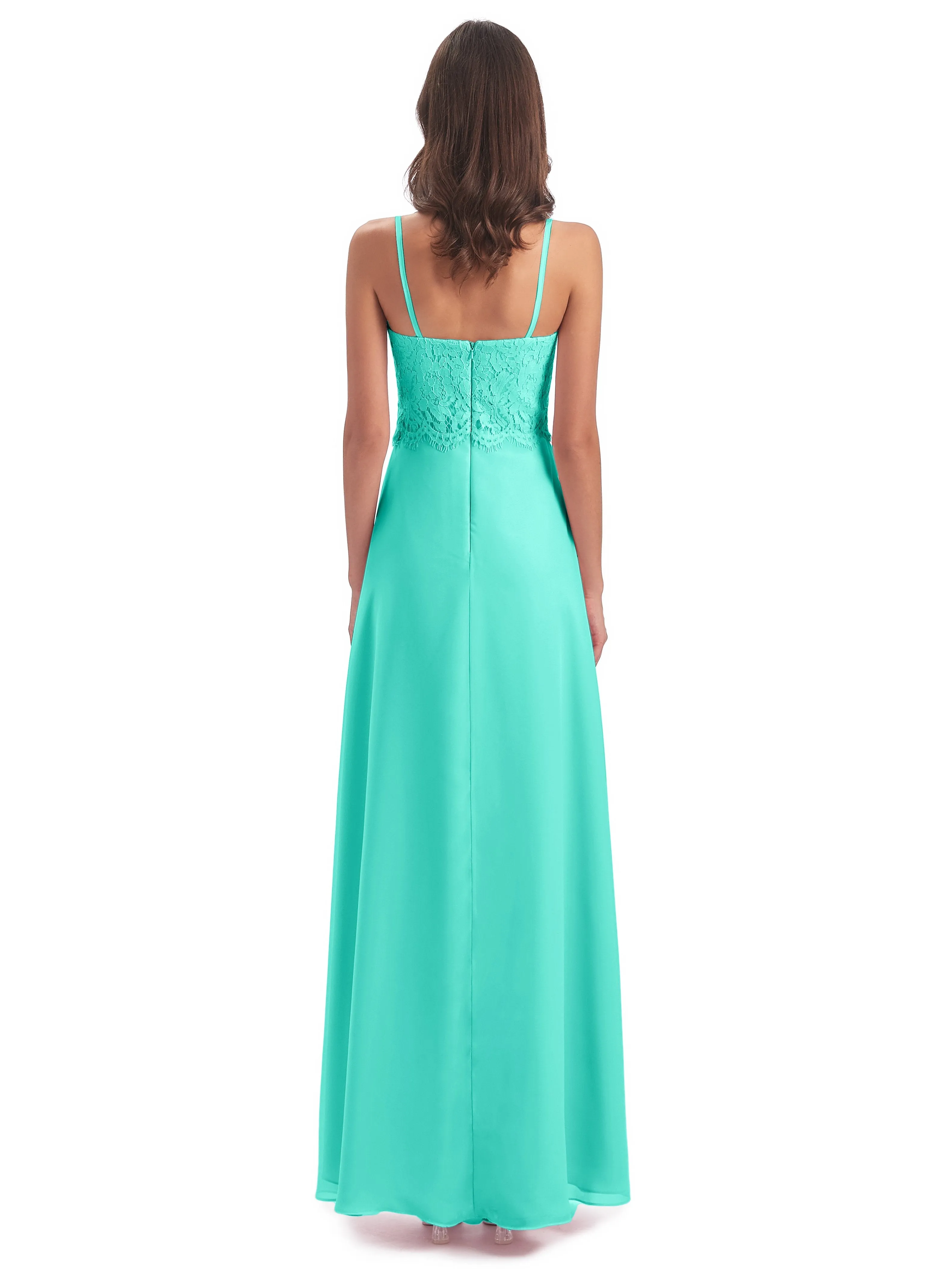 Jessica Elegant Spaghetti Straps Long Bridesmaid Dresses