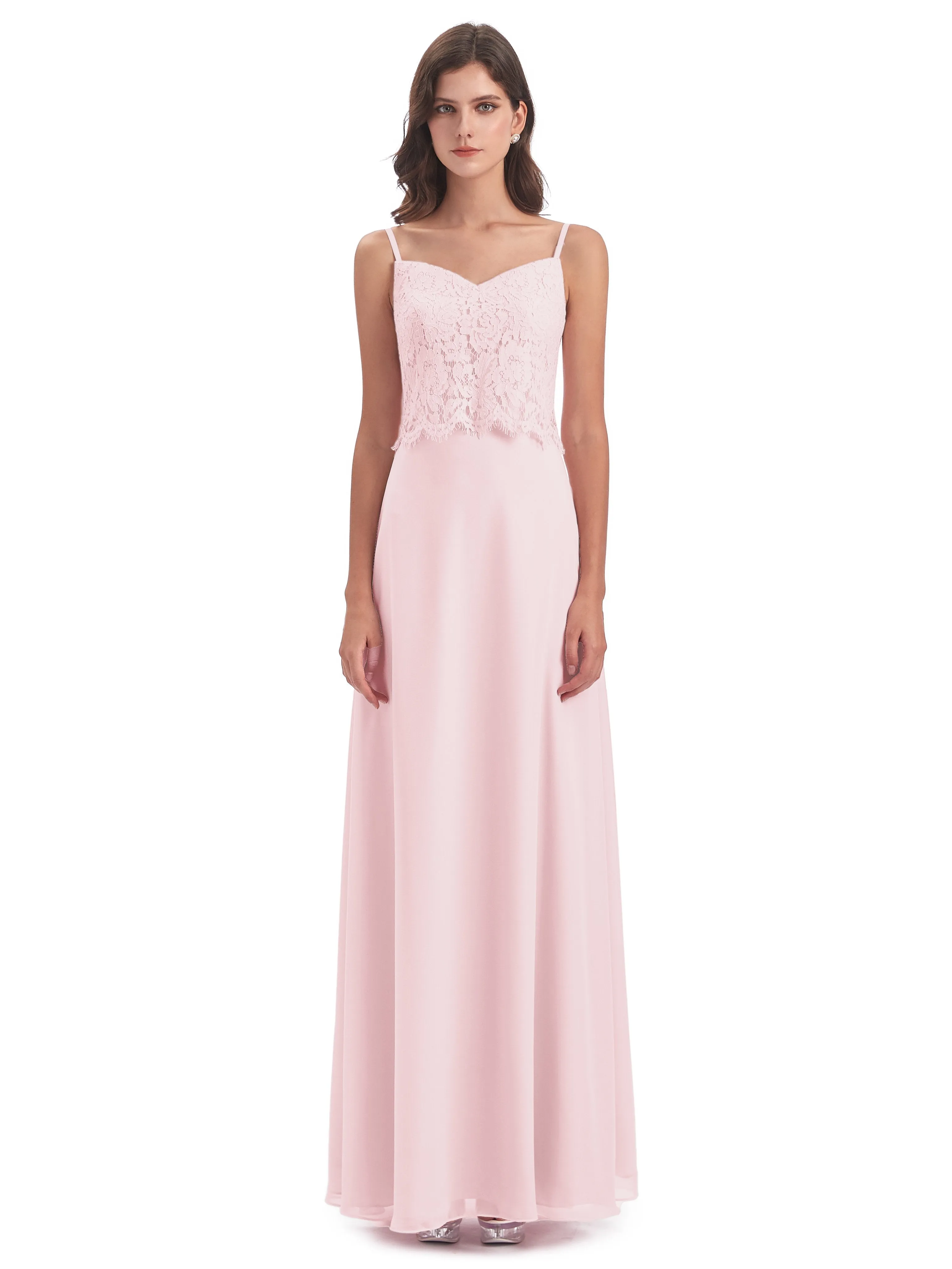 Jessica Elegant Spaghetti Straps Long Bridesmaid Dresses