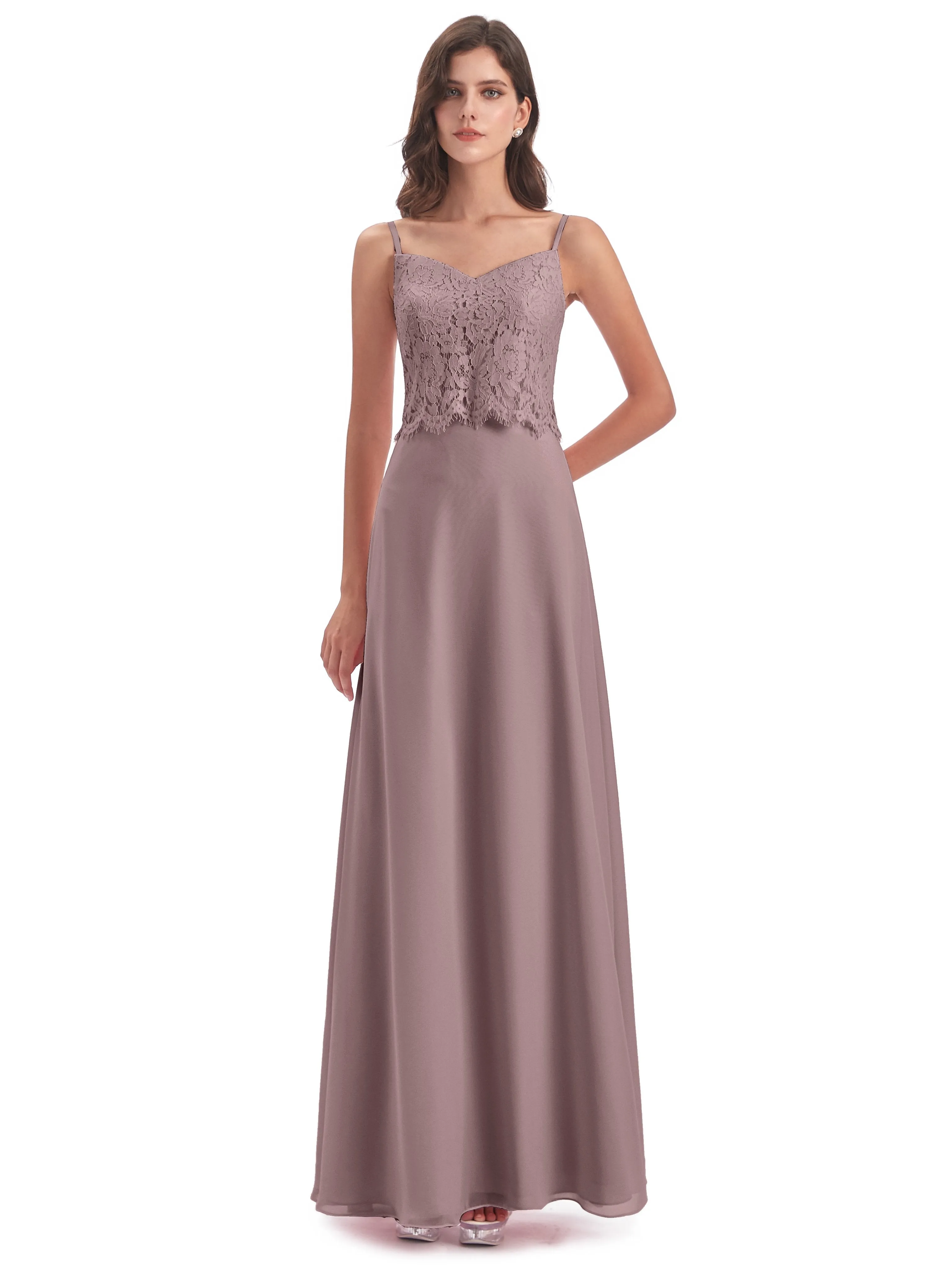 Jessica Elegant Spaghetti Straps Long Bridesmaid Dresses