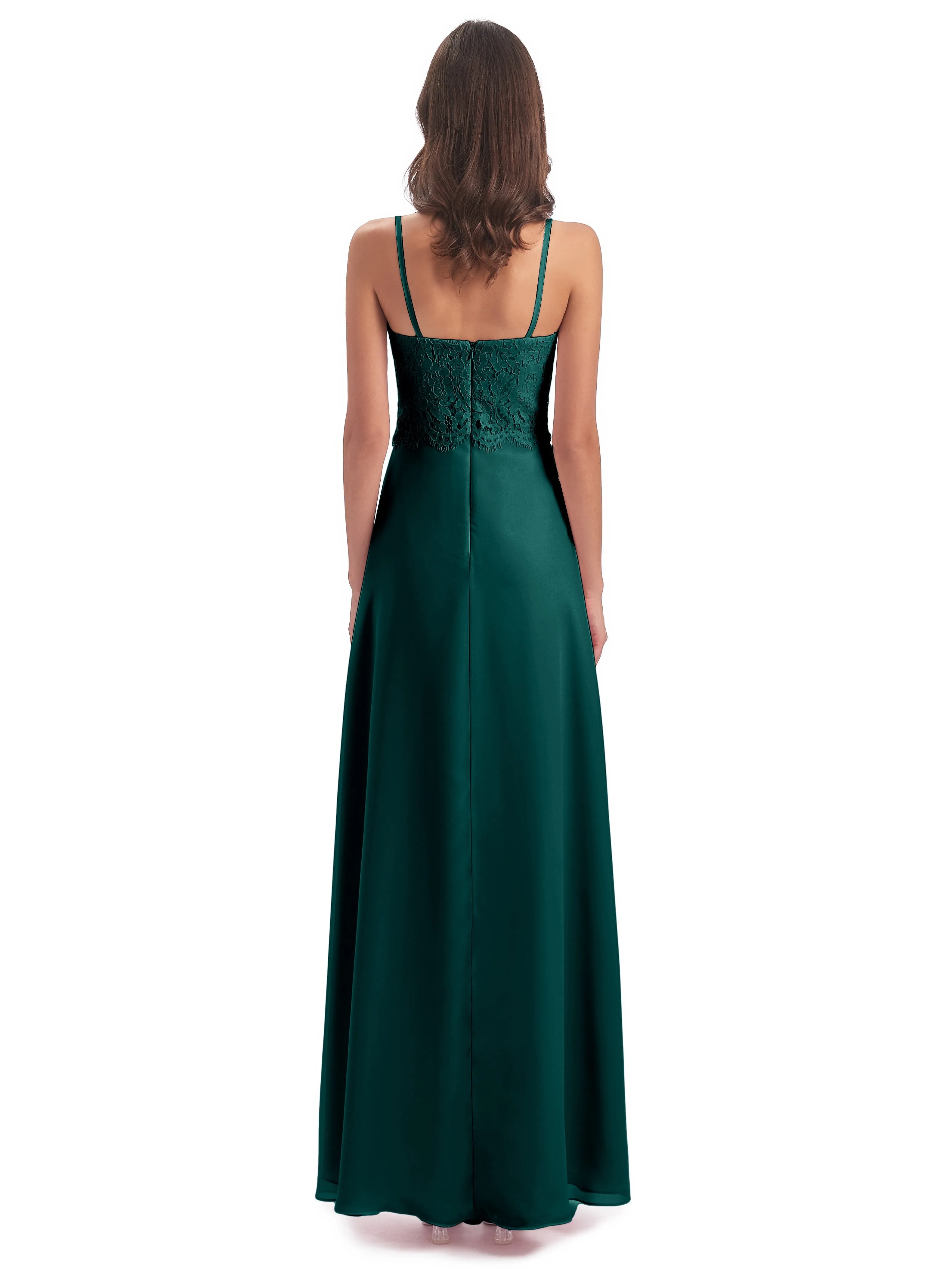 Jessica Elegant Spaghetti Straps Long Bridesmaid Dresses