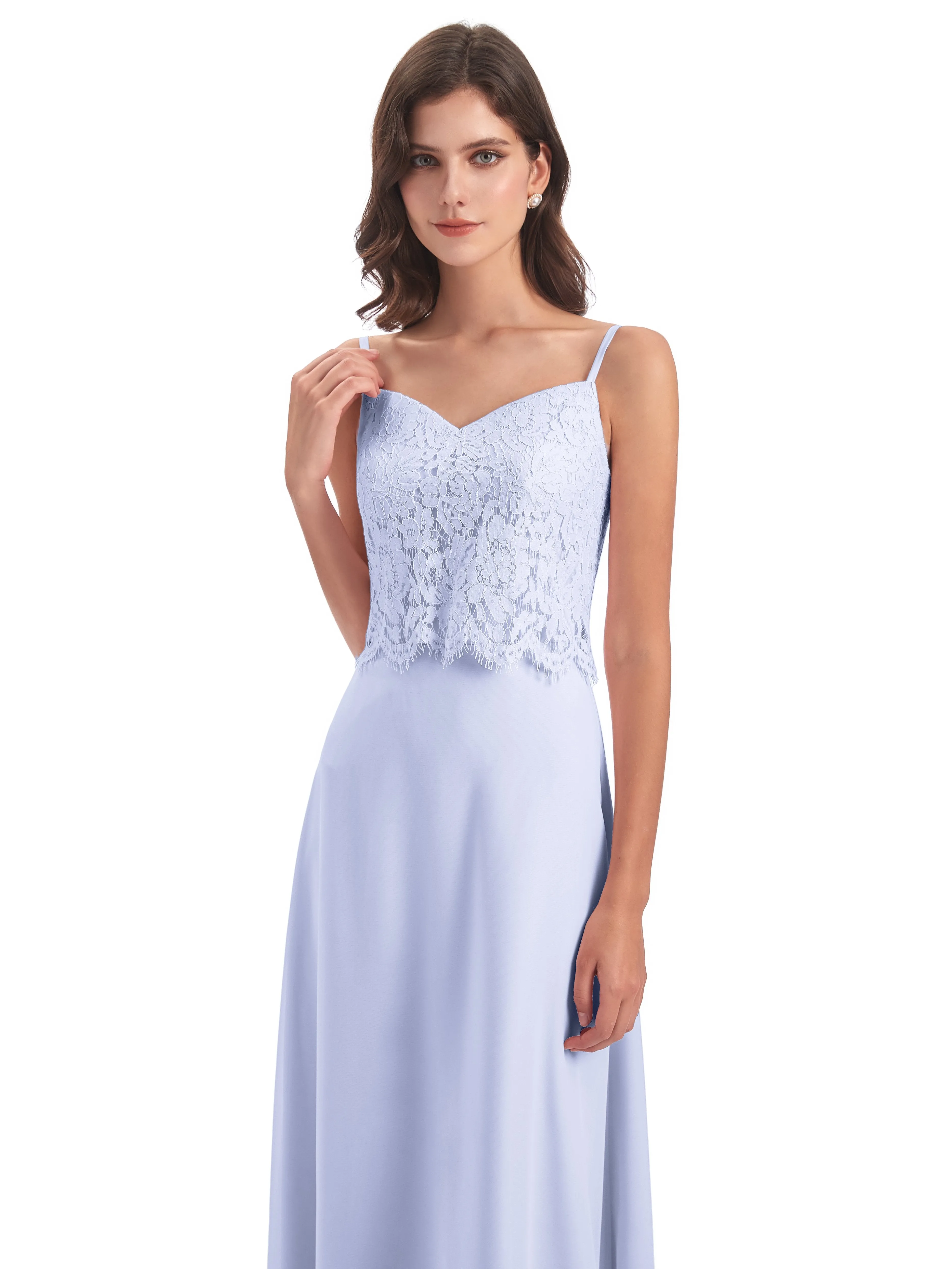 Jessica Elegant Spaghetti Straps Long Bridesmaid Dresses