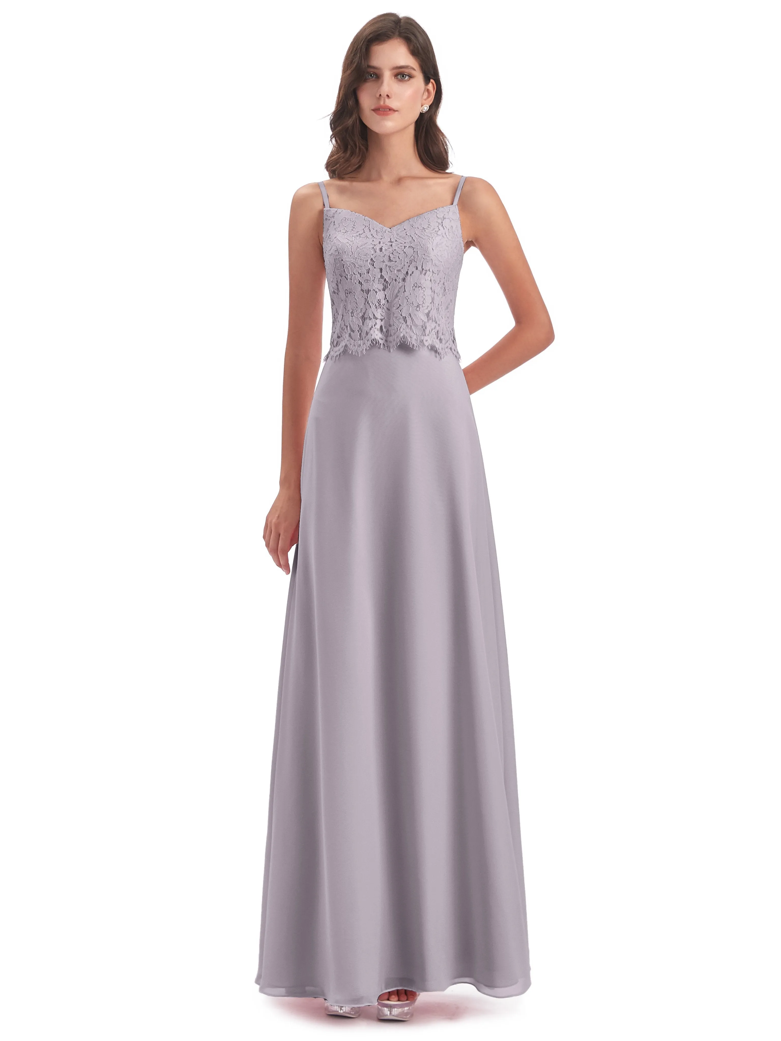 Jessica Elegant Spaghetti Straps Long Bridesmaid Dresses