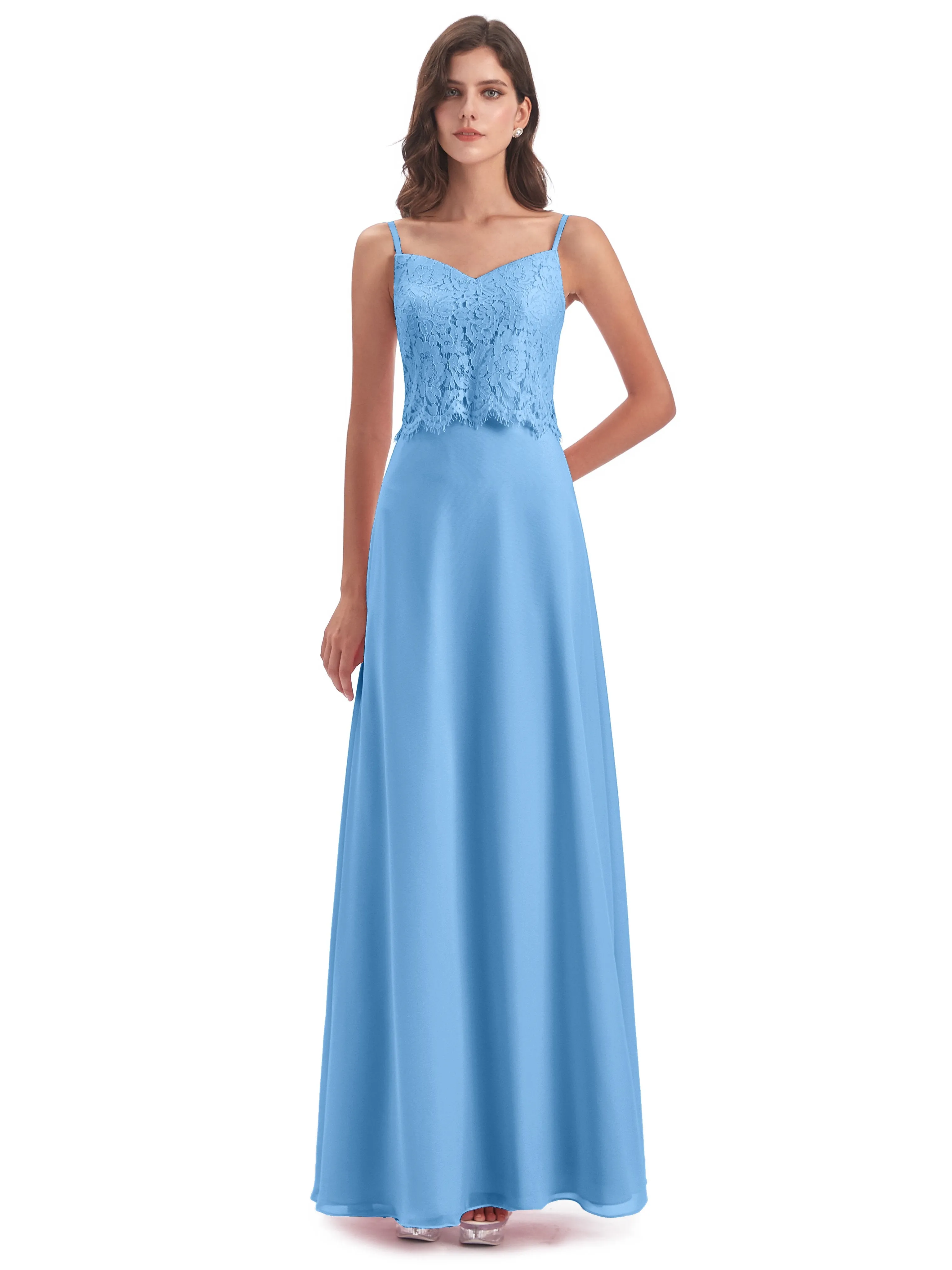 Jessica Elegant Spaghetti Straps Long Bridesmaid Dresses