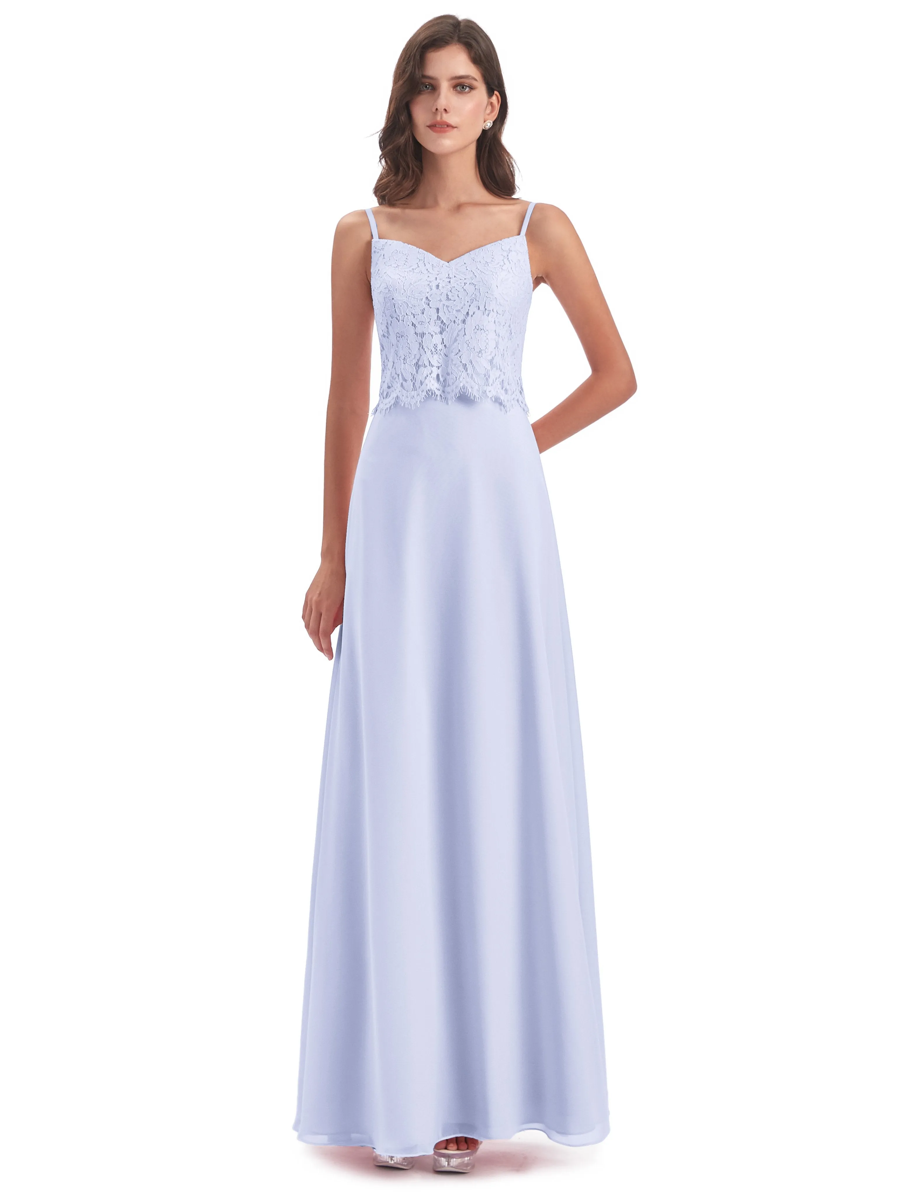 Jessica Elegant Spaghetti Straps Long Bridesmaid Dresses