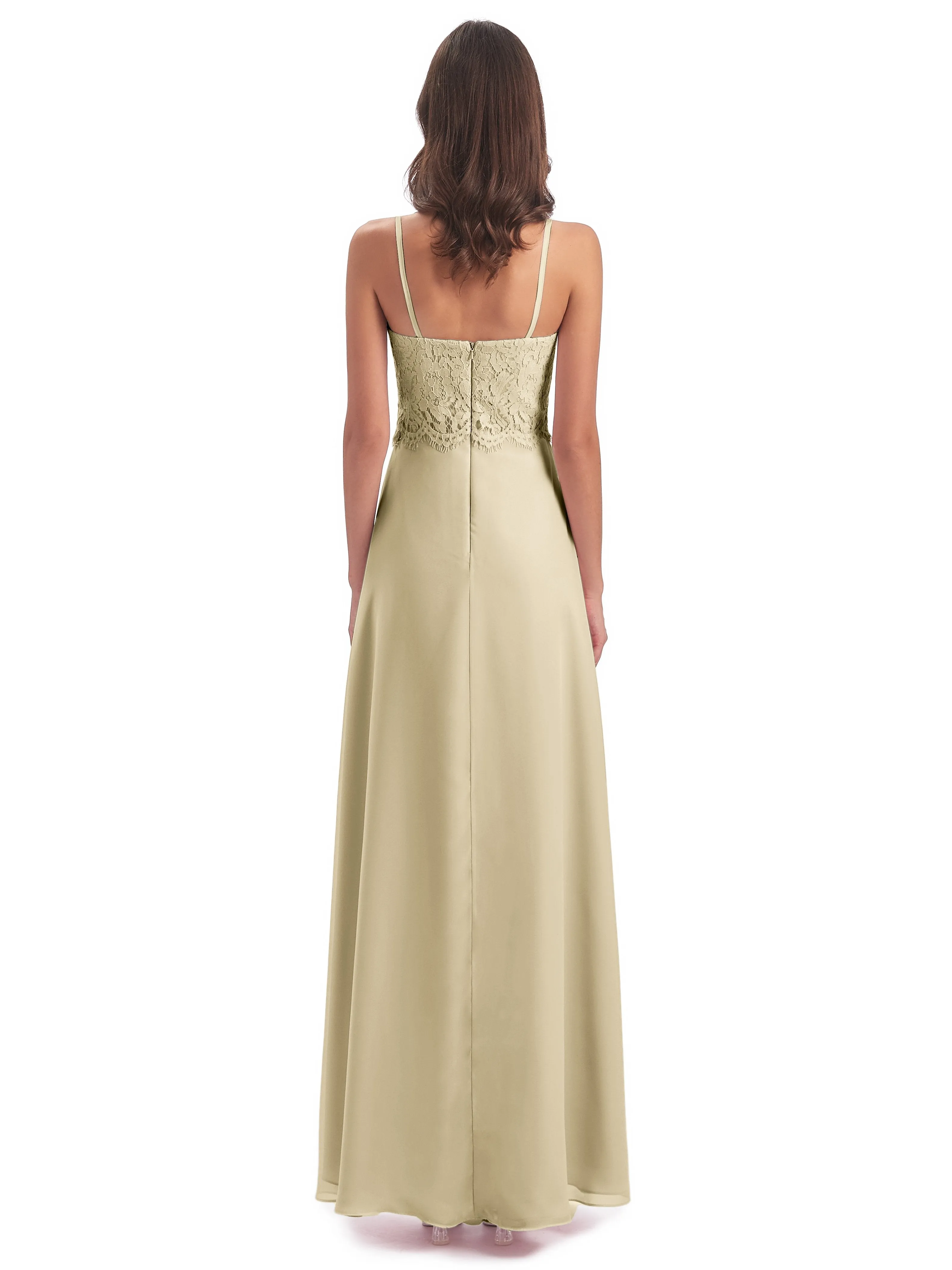 Jessica Elegant Spaghetti Straps Long Bridesmaid Dresses