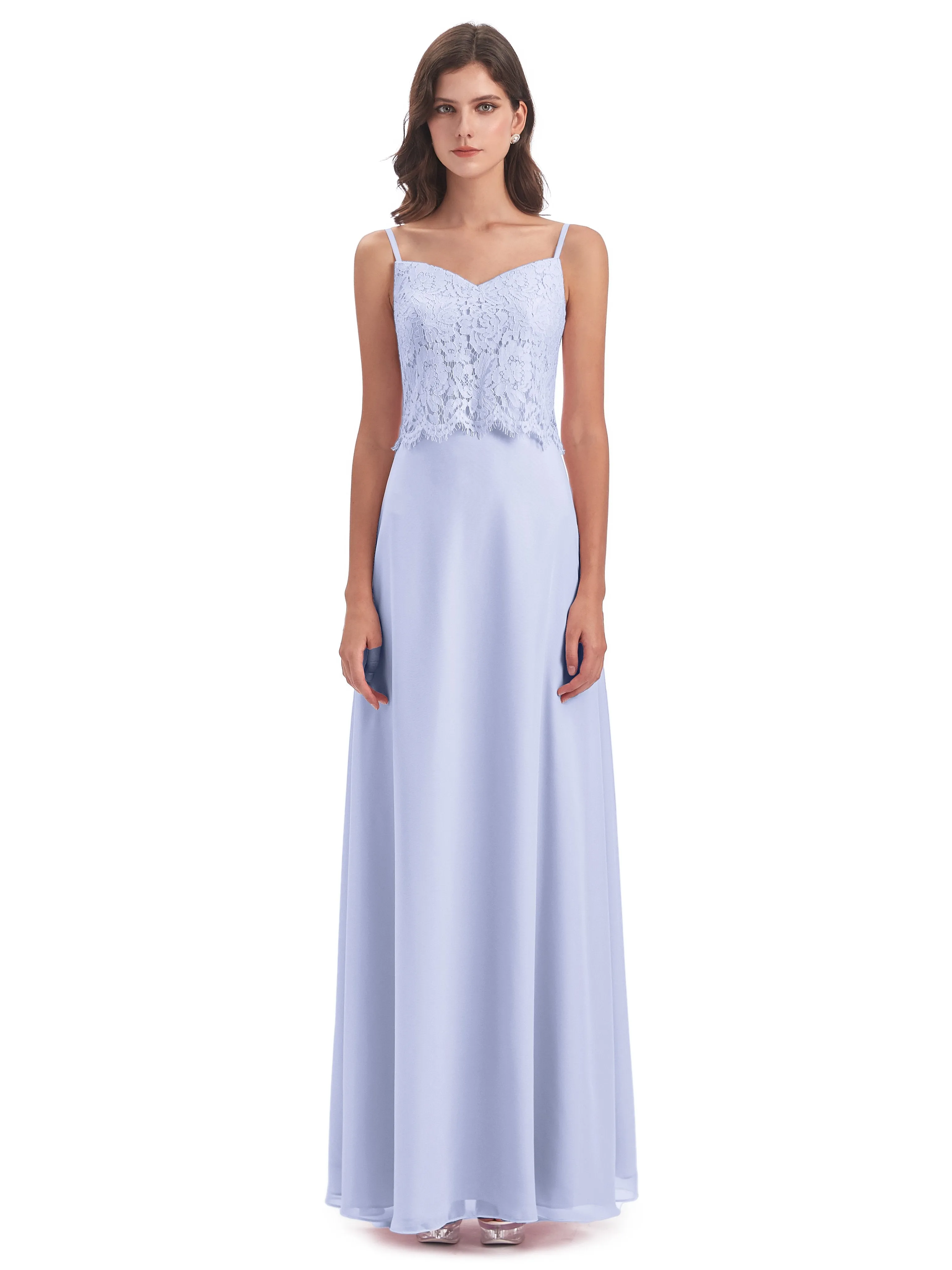 Jessica Elegant Spaghetti Straps Long Bridesmaid Dresses