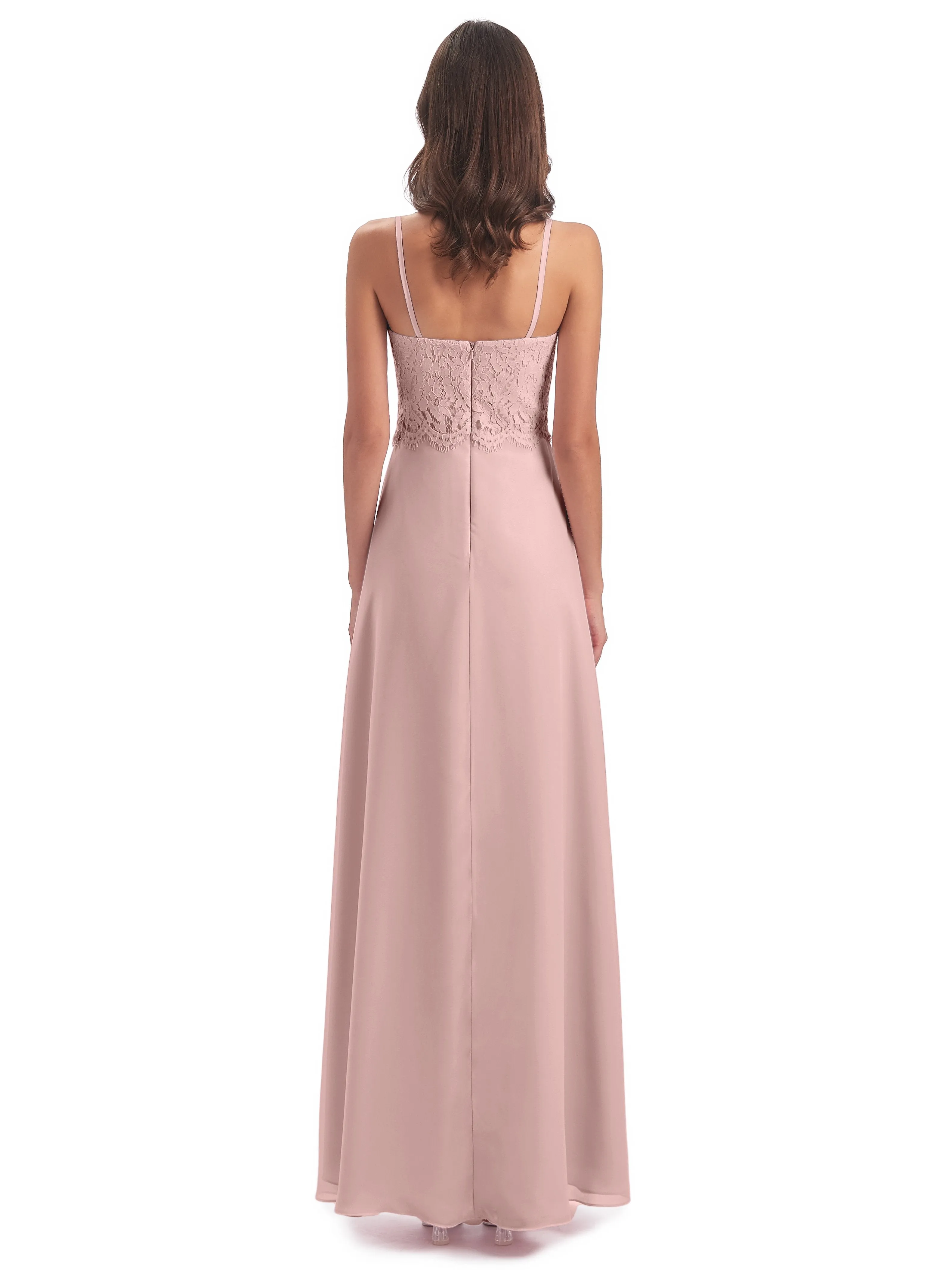 Jessica Elegant Spaghetti Straps Long Bridesmaid Dresses