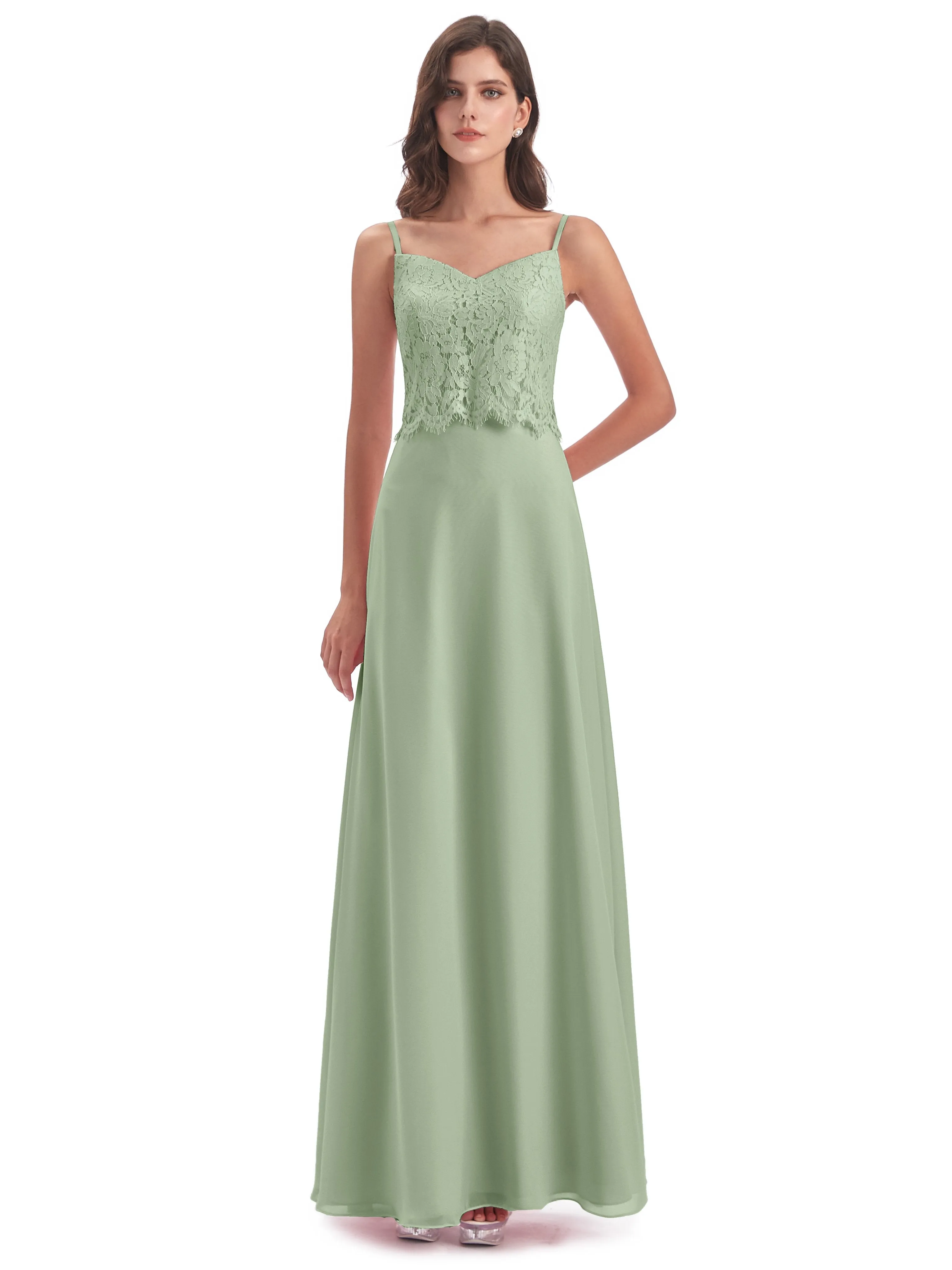 Jessica Elegant Spaghetti Straps Long Bridesmaid Dresses