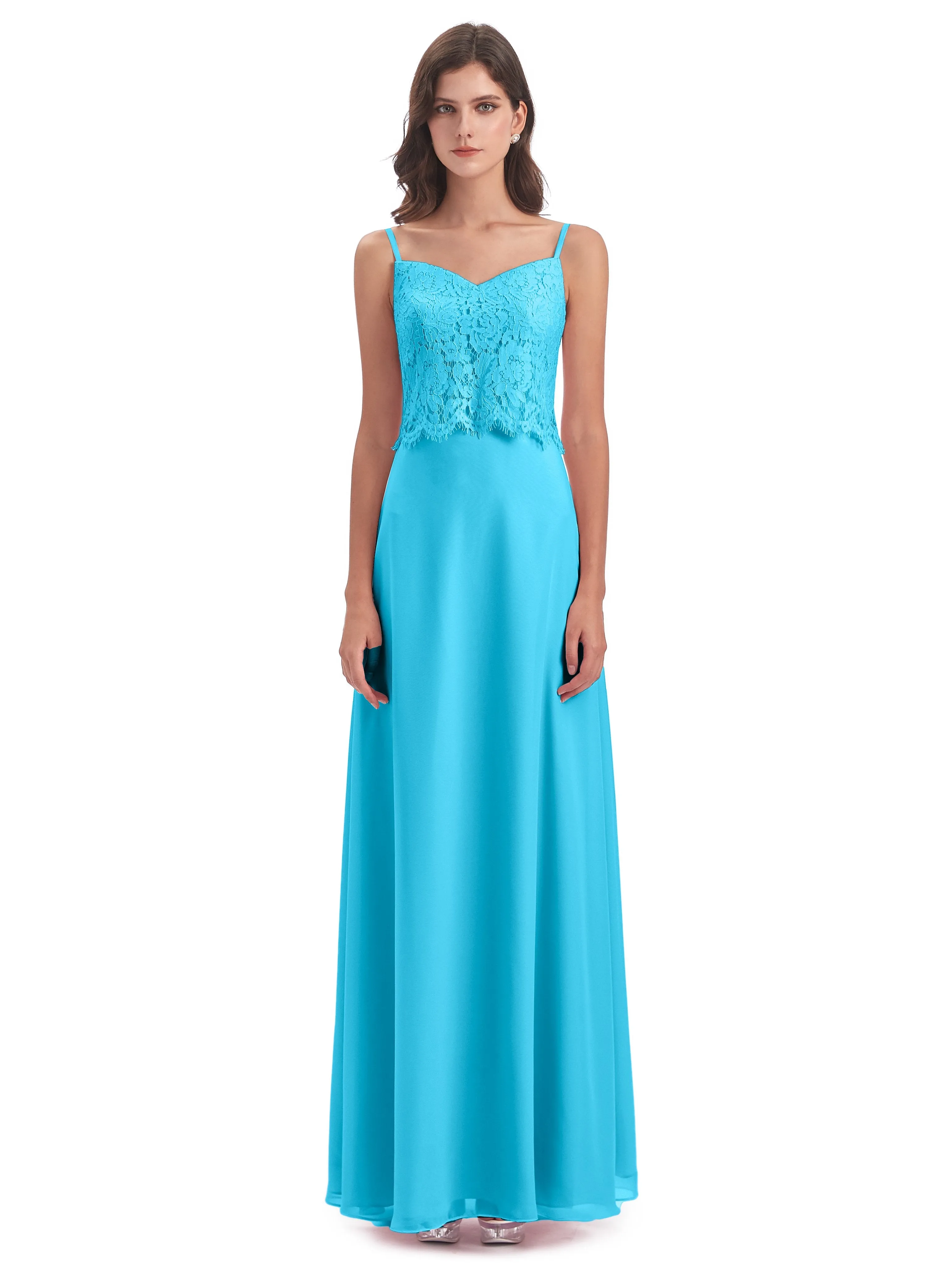 Jessica Elegant Spaghetti Straps Long Bridesmaid Dresses