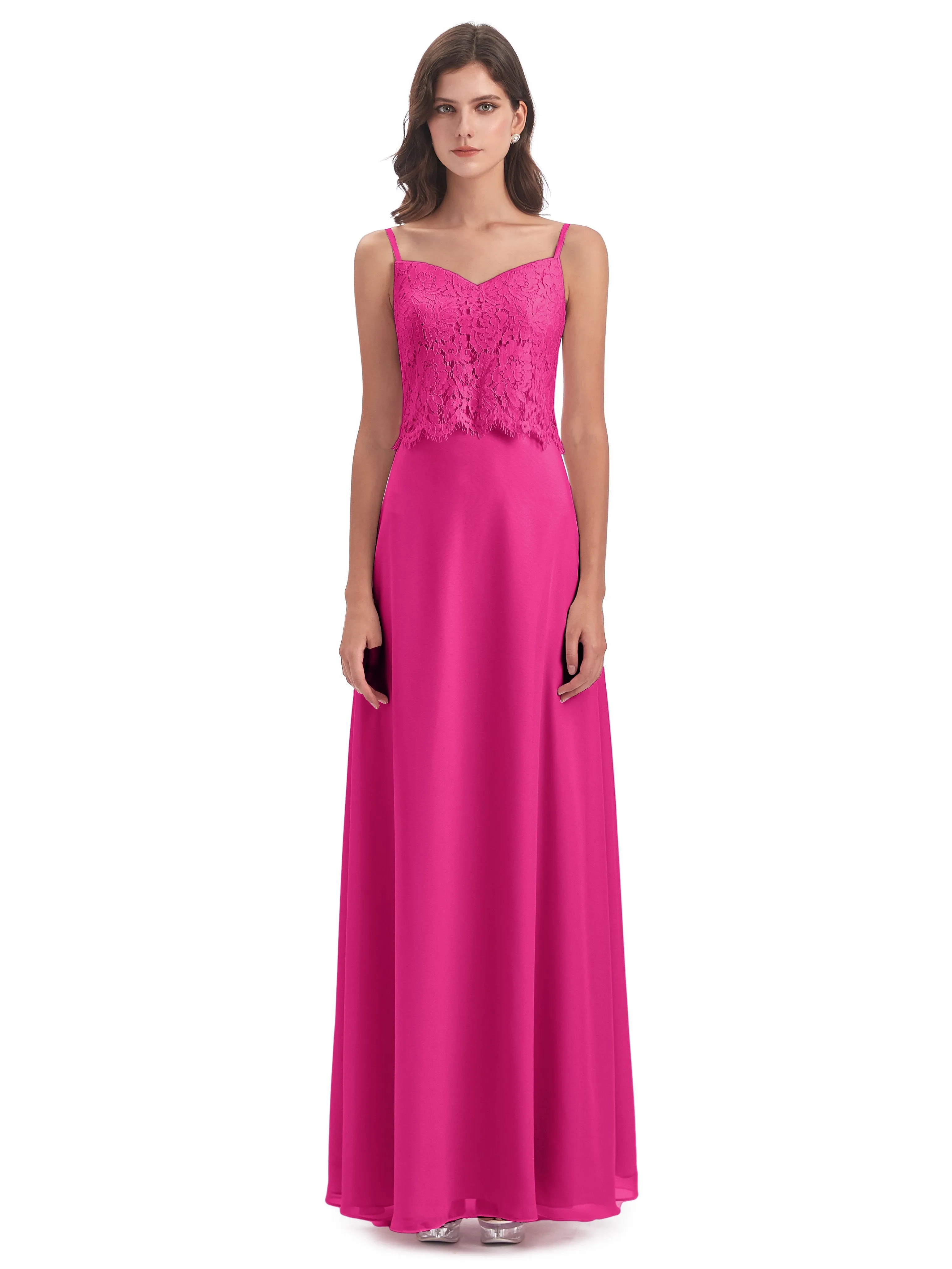 Jessica Elegant Spaghetti Straps Long Bridesmaid Dresses