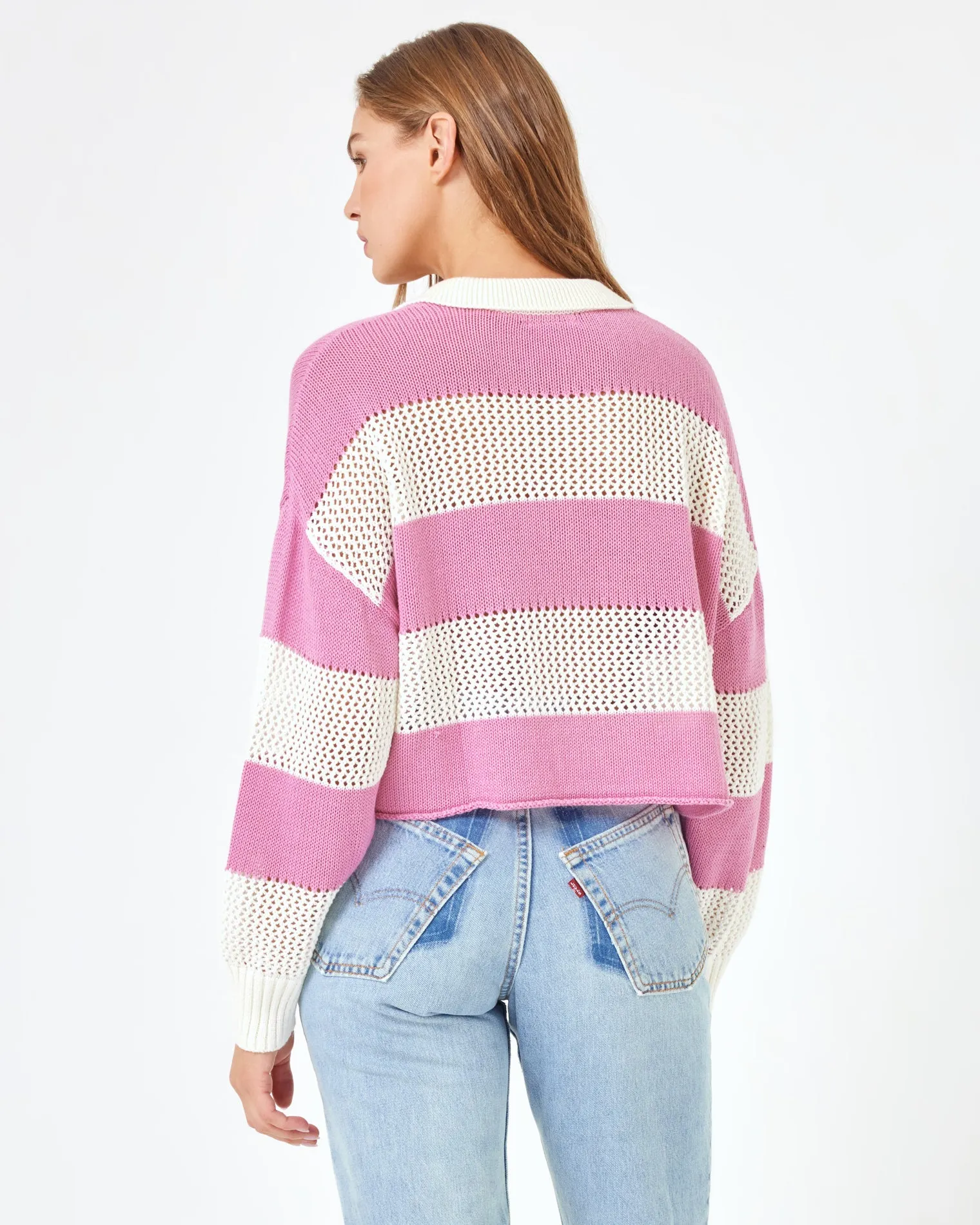 LSPACE X Anthropologie Rugby Sweater - Pink Lady