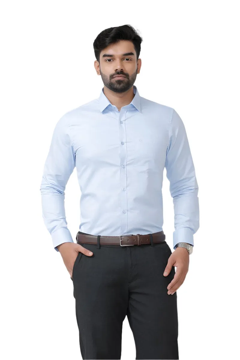 Luxor - Carolina Blue Formal Shirts for Men | Ariser