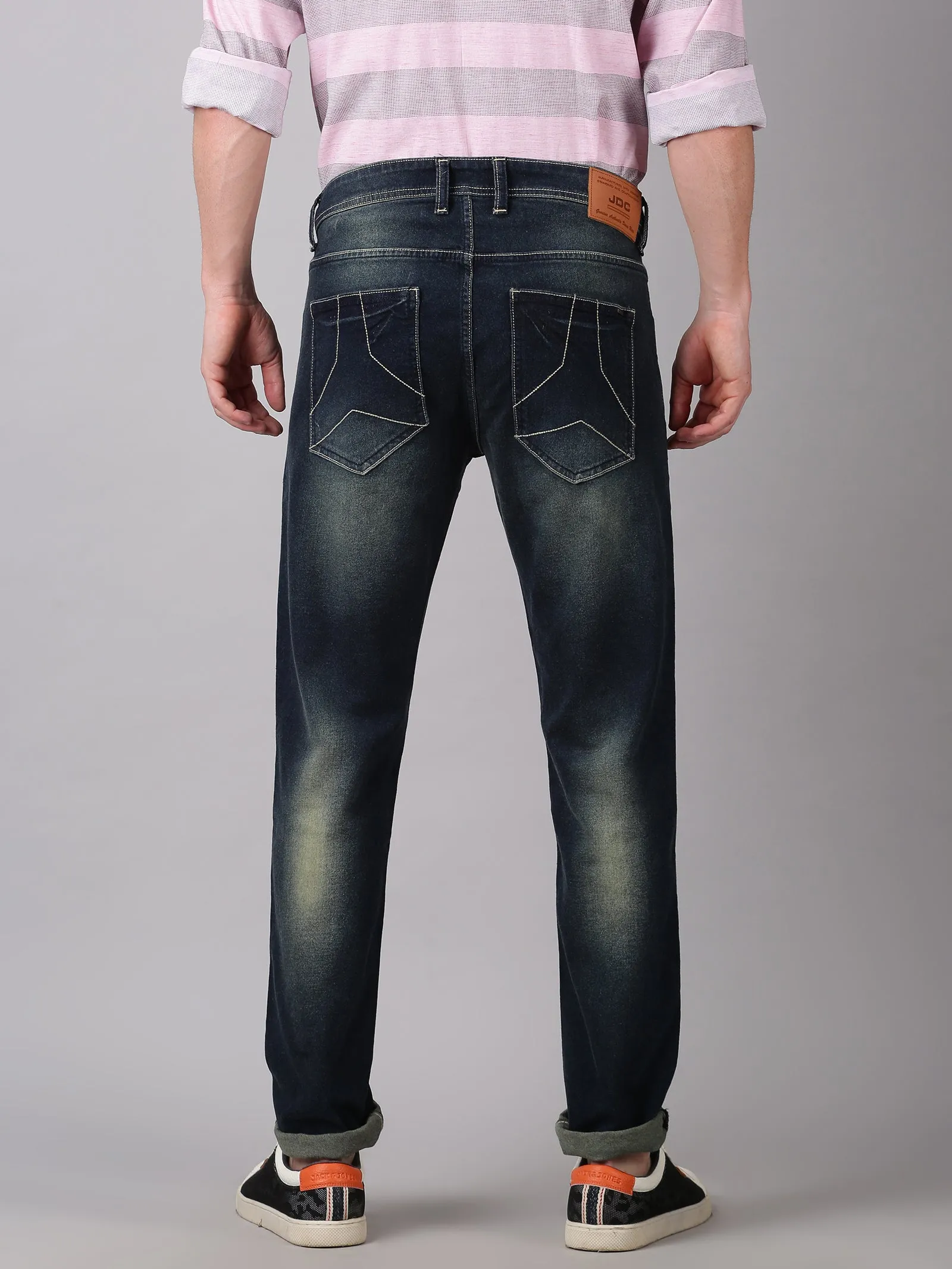 MEN'S DARK BLUE WASH SLIM FIT JEANS