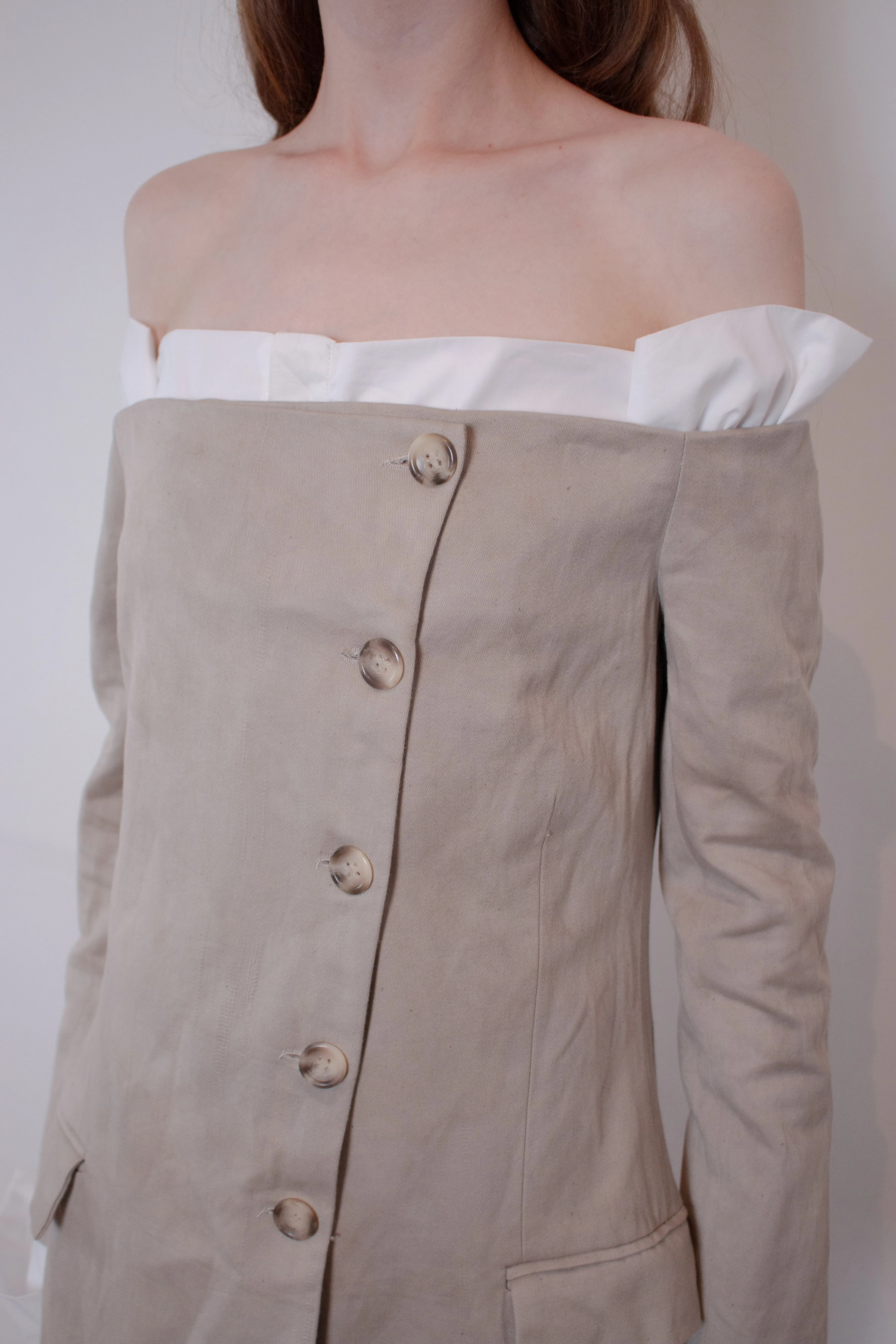 Naturally Dyed Elongated Cropped Tailored Jacket