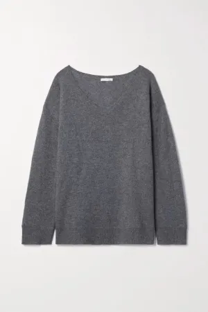 PAULA Cashmere V-Neck Sweater in Graphite