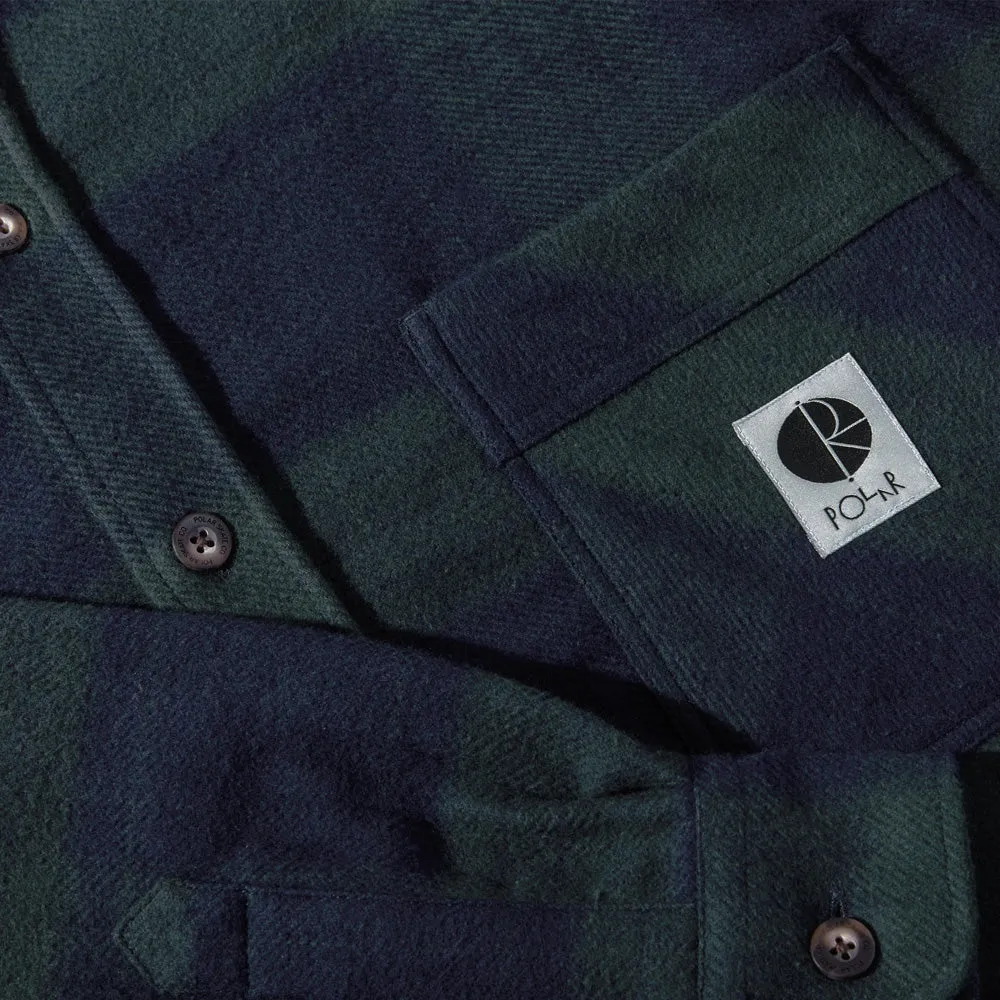 Polar Skate Co. Mike LS Shirt Flannel (Navy/Teal)