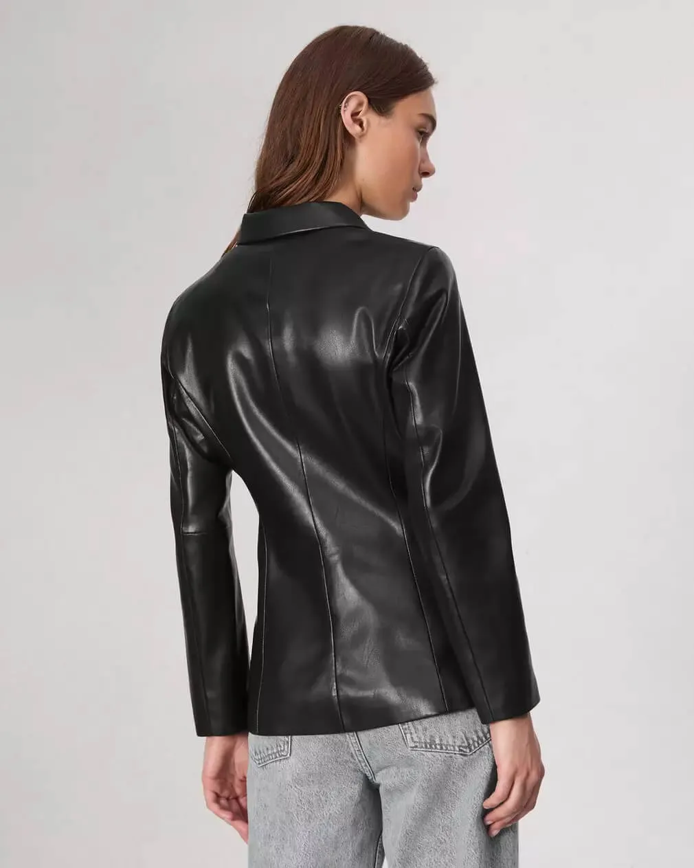 Rag & Bone - Drew Faux Leather Blazer in black