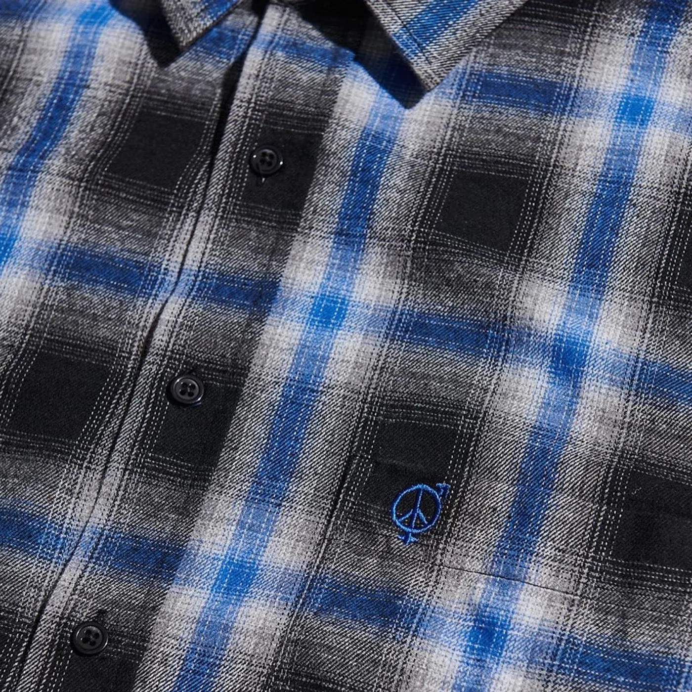 Sex Hippies Shadow Plaid Flannel Shirt Blue / Black