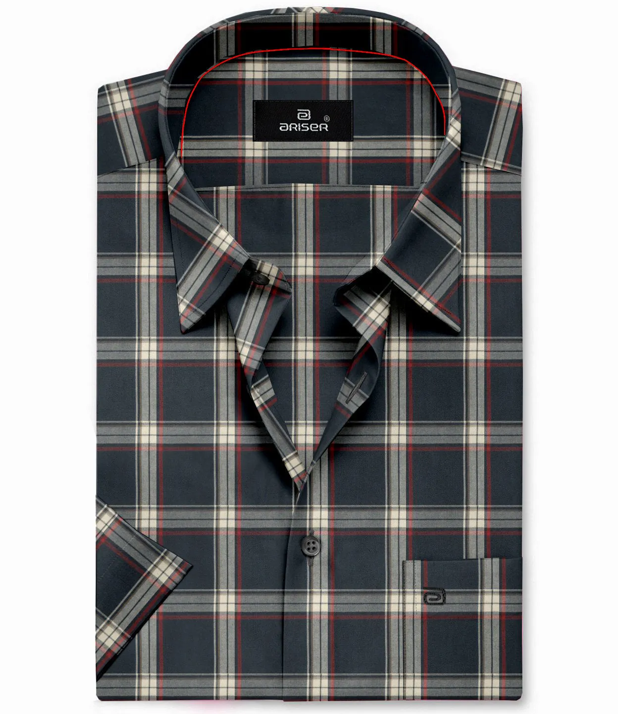 Vegas - Charcoal With Light Gray Checked Shirts For Mens | Ariser