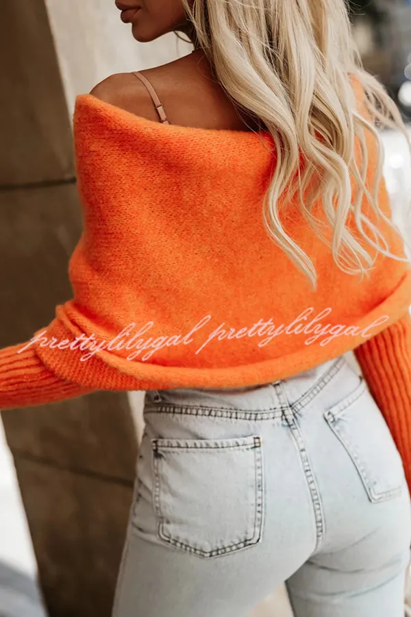 Warm in Two Ways Knit Off Shoulder Relaxed Poncho Sweater