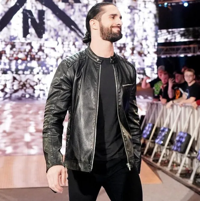 WWE Seth Rollins Black Leather Jacket