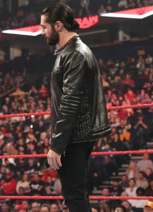 WWE Seth Rollins Black Leather Jacket