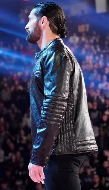 WWE Seth Rollins Black Leather Jacket